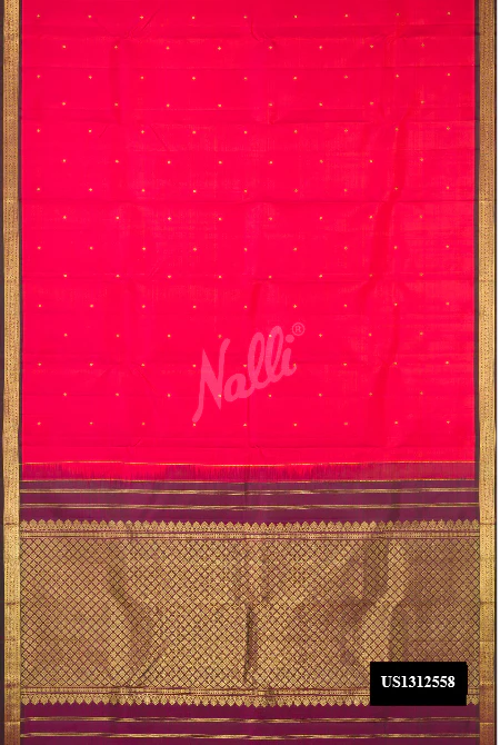 Rani Pink Dual Tone Kanchipuram Silk Saree