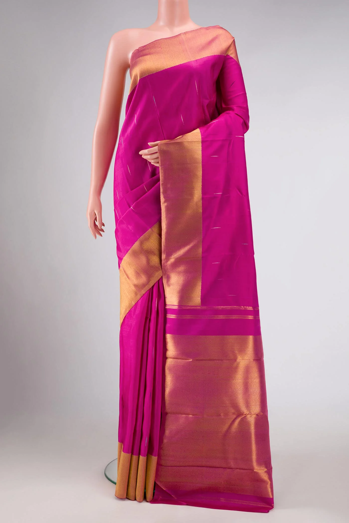 Rani Pink Dual Tone Kanjivaram Silk Saree