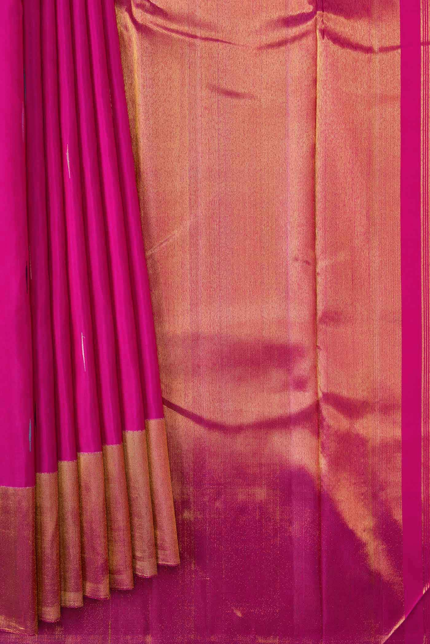 Rani Pink Dual Tone Kanjivaram Silk Saree - Image 2