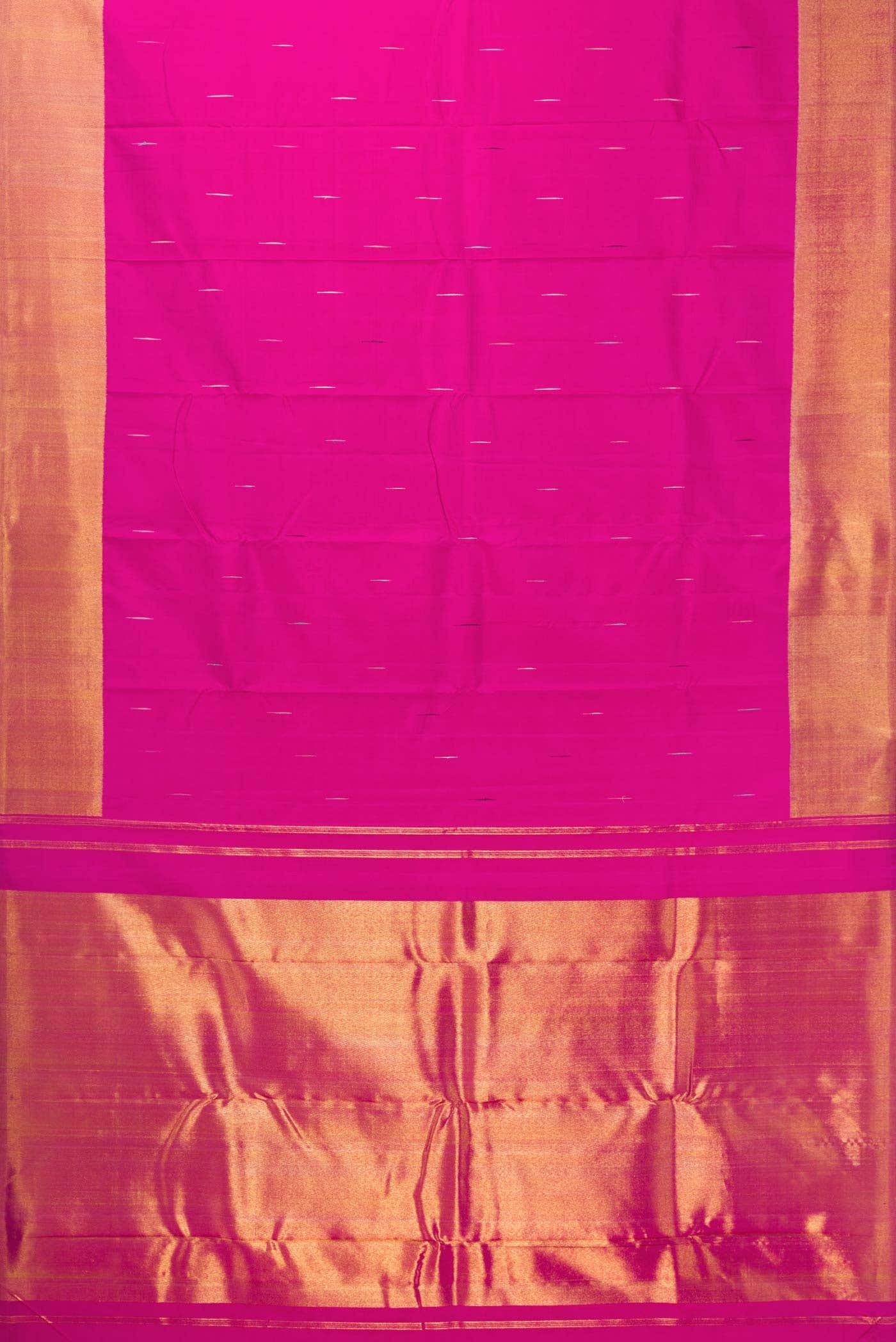 Rani Pink Dual Tone Kanjivaram Silk Saree - Image 4