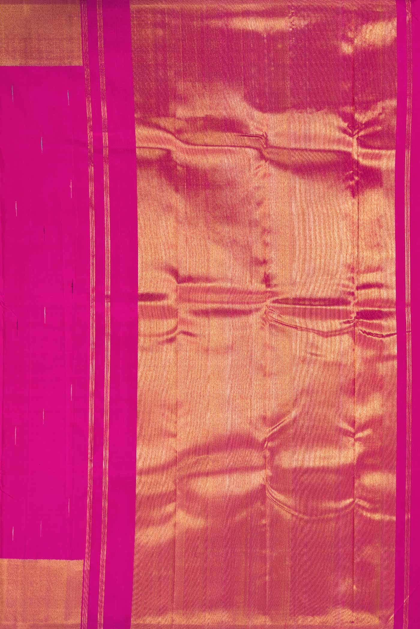 Rani Pink Dual Tone Kanjivaram Silk Saree - Image 5