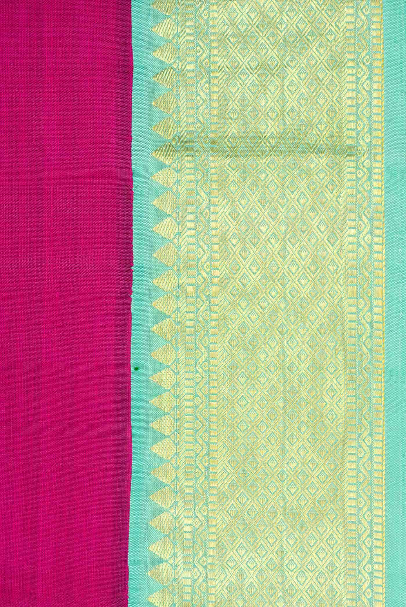 Rani Pink Dual Tone Kanjivaram Silk Saree - Image 5
