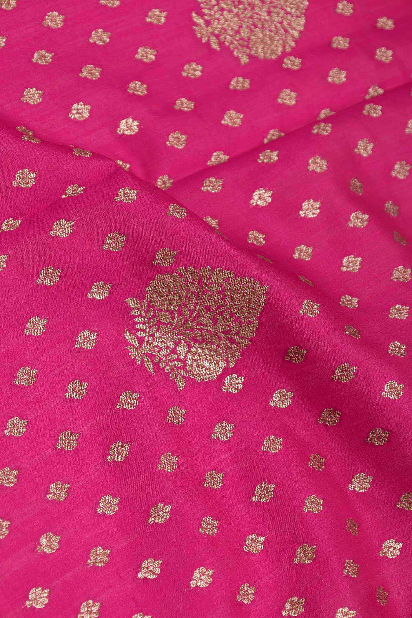 Rani Pink Dual Tone Tussar Silk Saree - Image 2