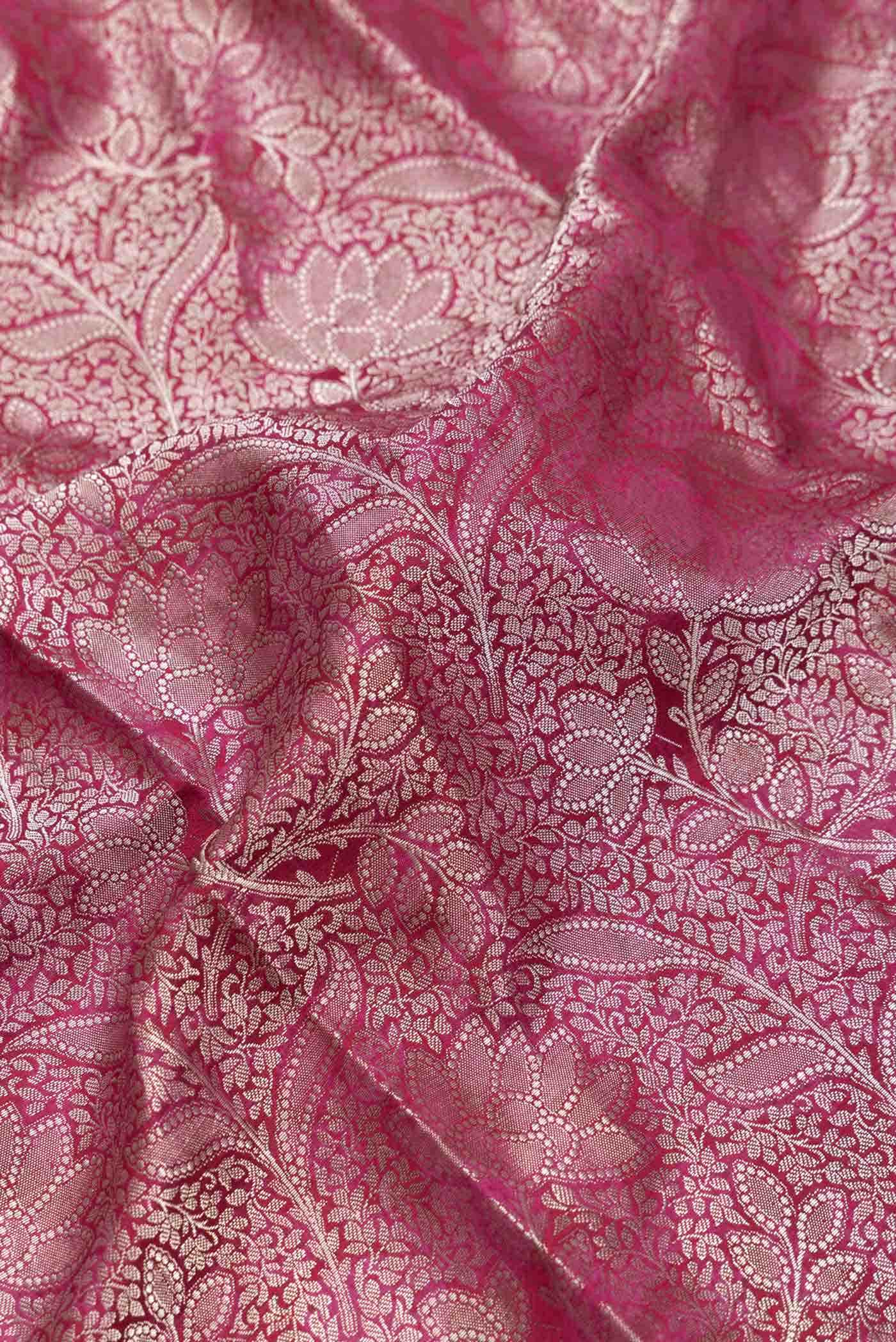 Rani Pink Dual Tone Tussar Silk Saree - Image 3