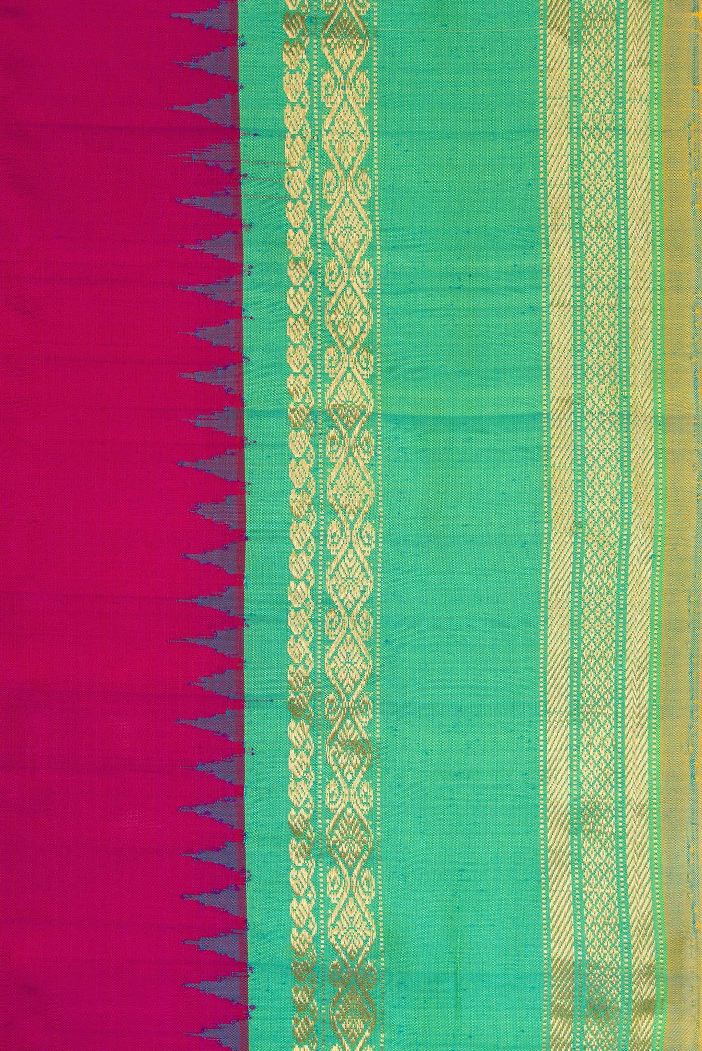 Rani Pink Gadwal Silk Saree - Image 3