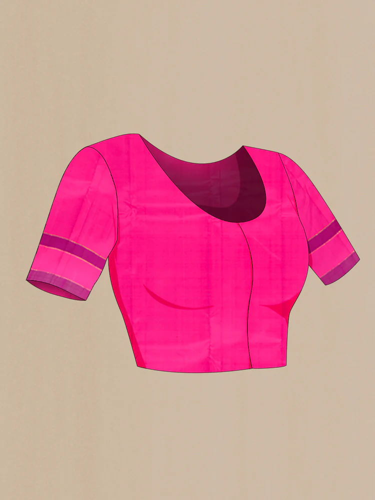 Rani Pink Kanchipuram Silk Saree - Image 4