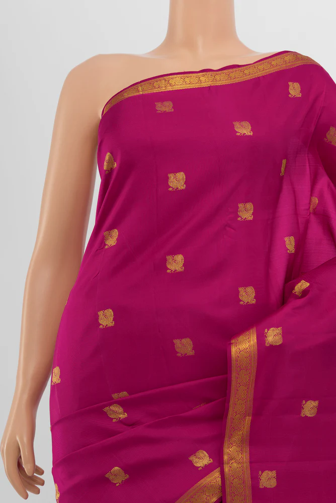 Rani Pink Kanchipuram Silk Saree - Image 2