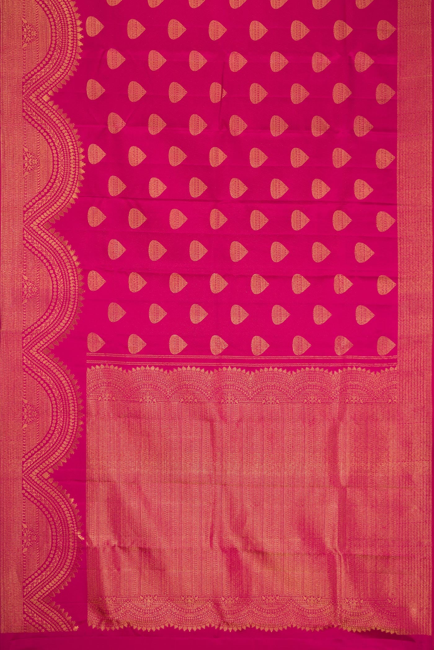 Rani Pink Kanchipuram Silk Saree - Image 6