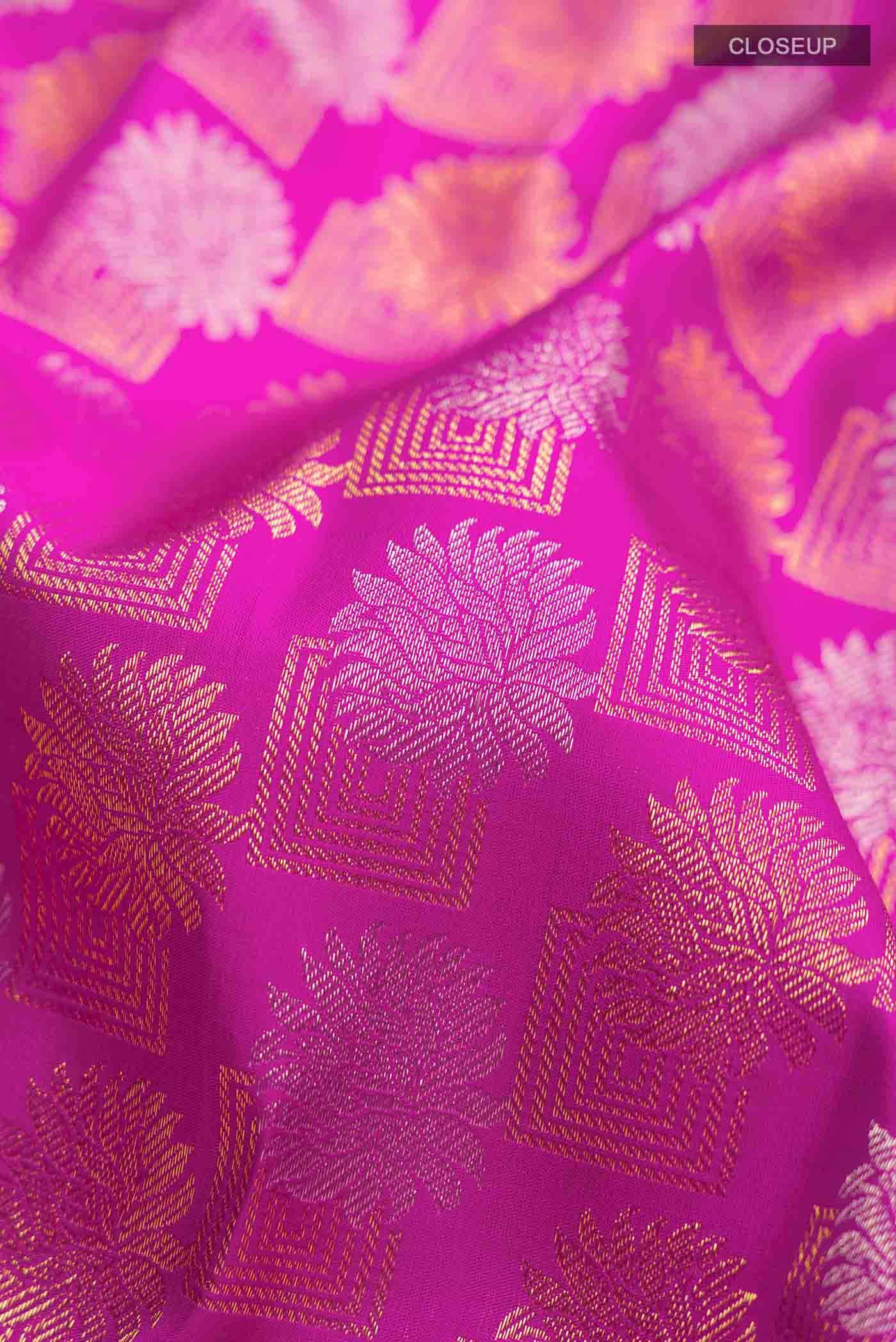 Rani Pink Kanchipuram Silk Saree - Image 3