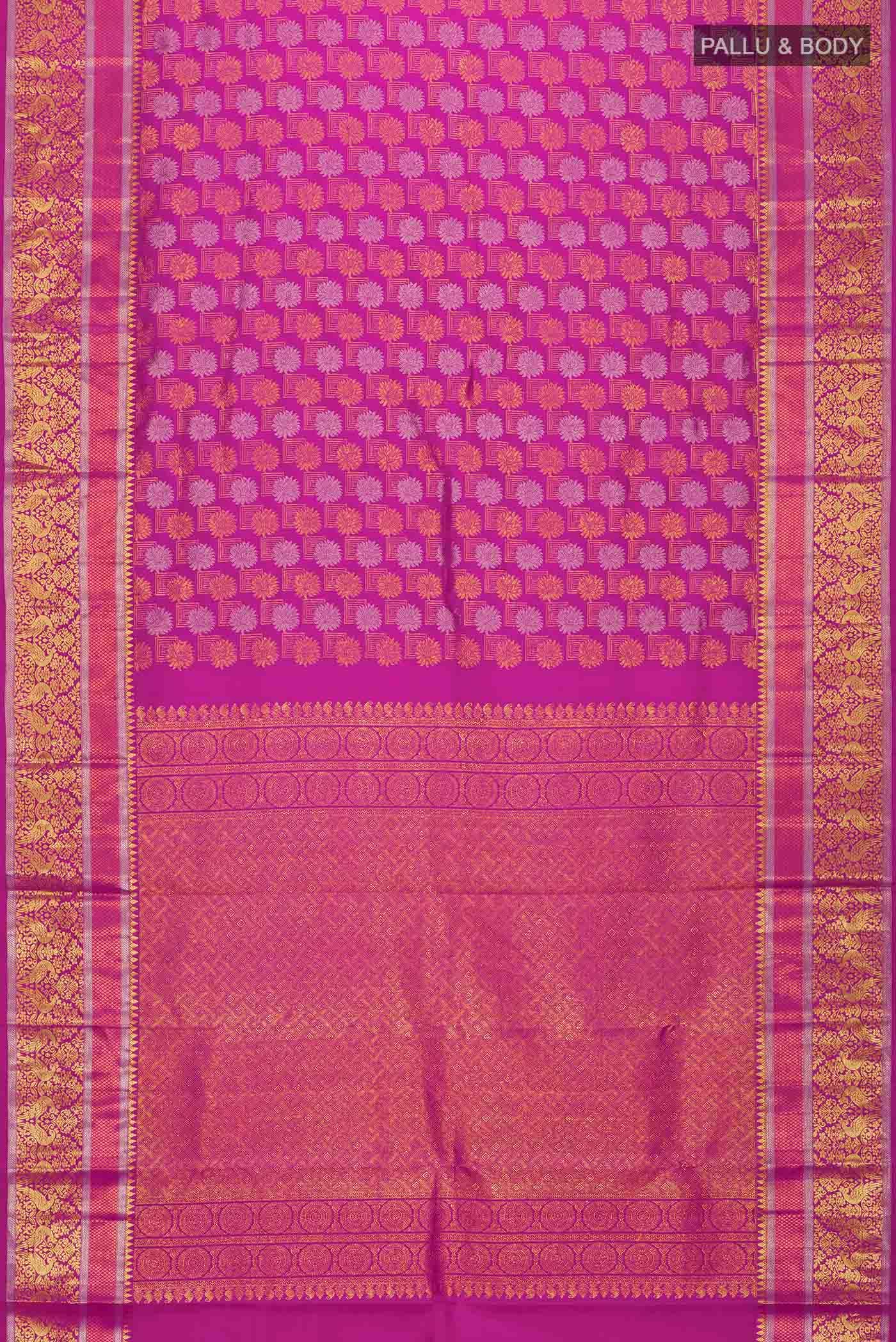 Rani Pink Kanchipuram Silk Saree - Image 4