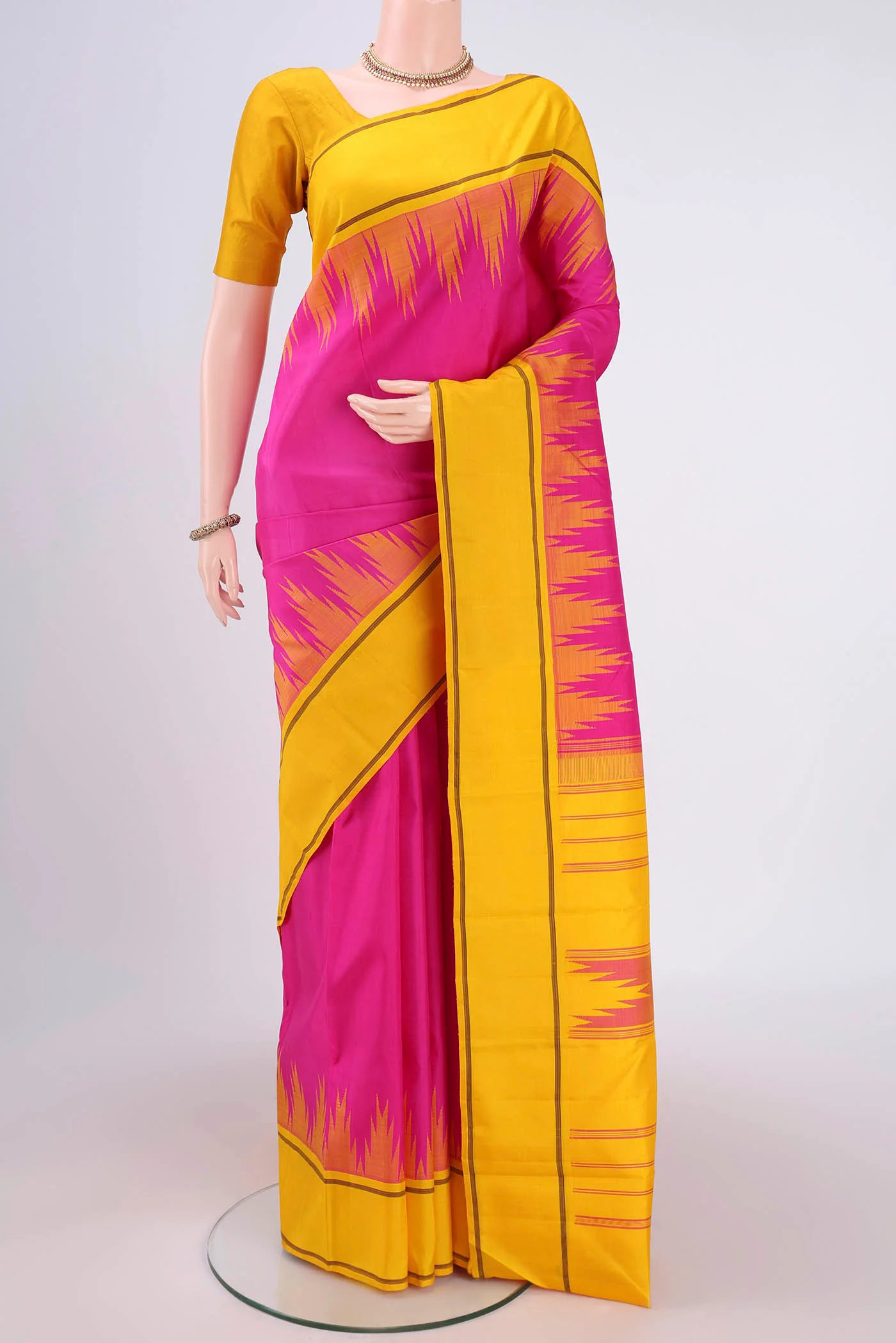 Rani Pink Kanjivaram Silk Saree