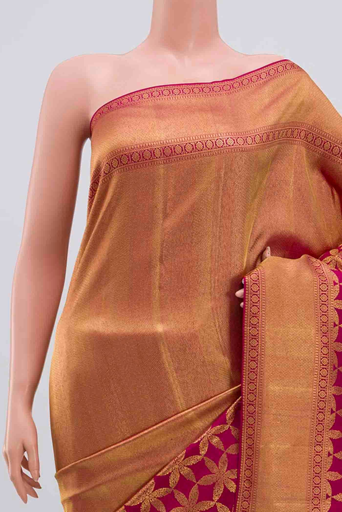 Rani Pink Kanjivaram Silk Saree - Image 2