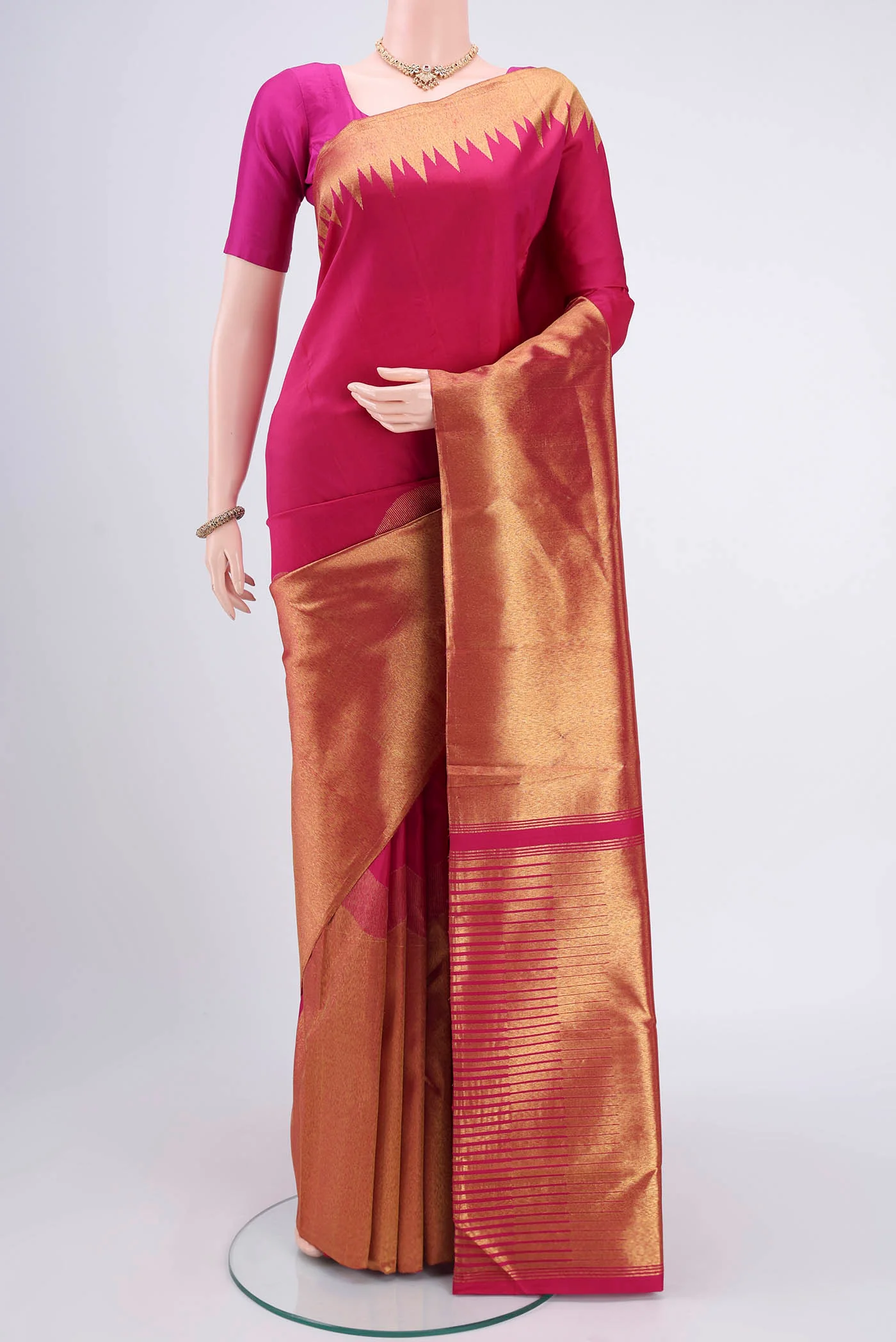 Rani Pink Kanjivaram Silk Saree