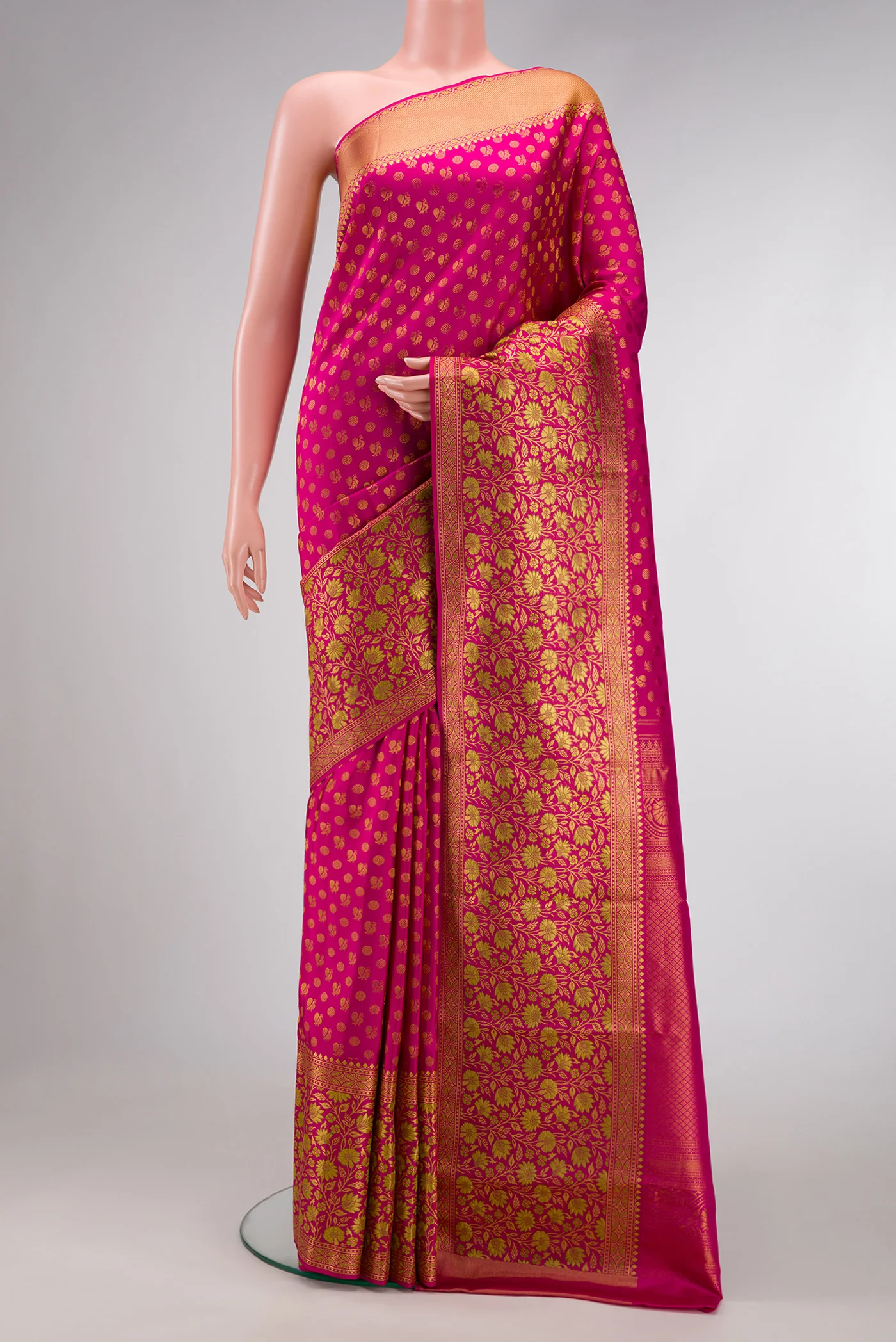 Rani Pink Kanjivaram Silk Saree