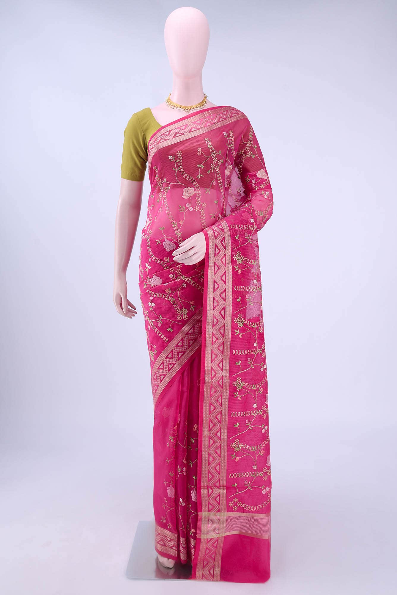 Rani Pink Kota Cotton Saree