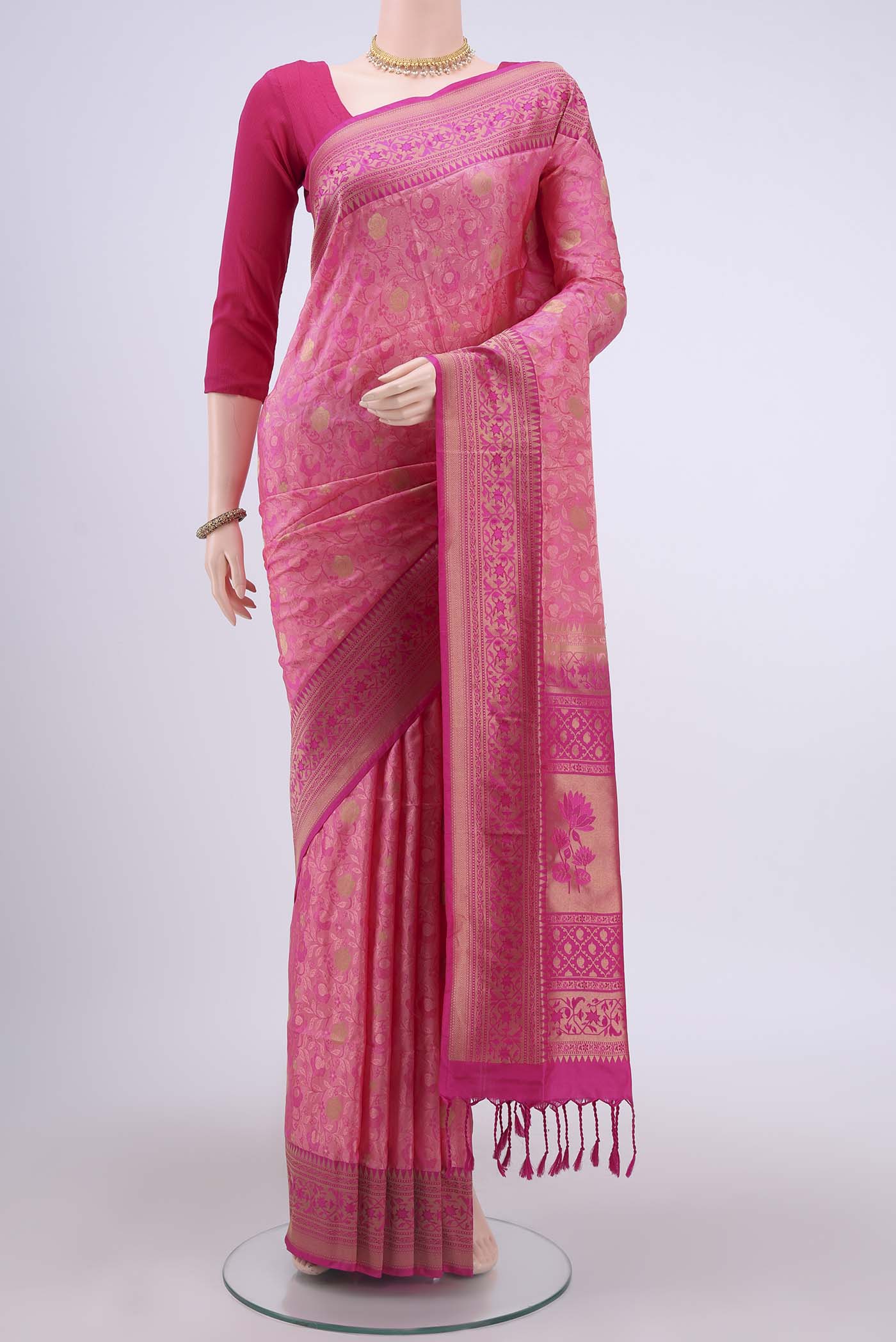 Rani Pink Soft Silk Saree