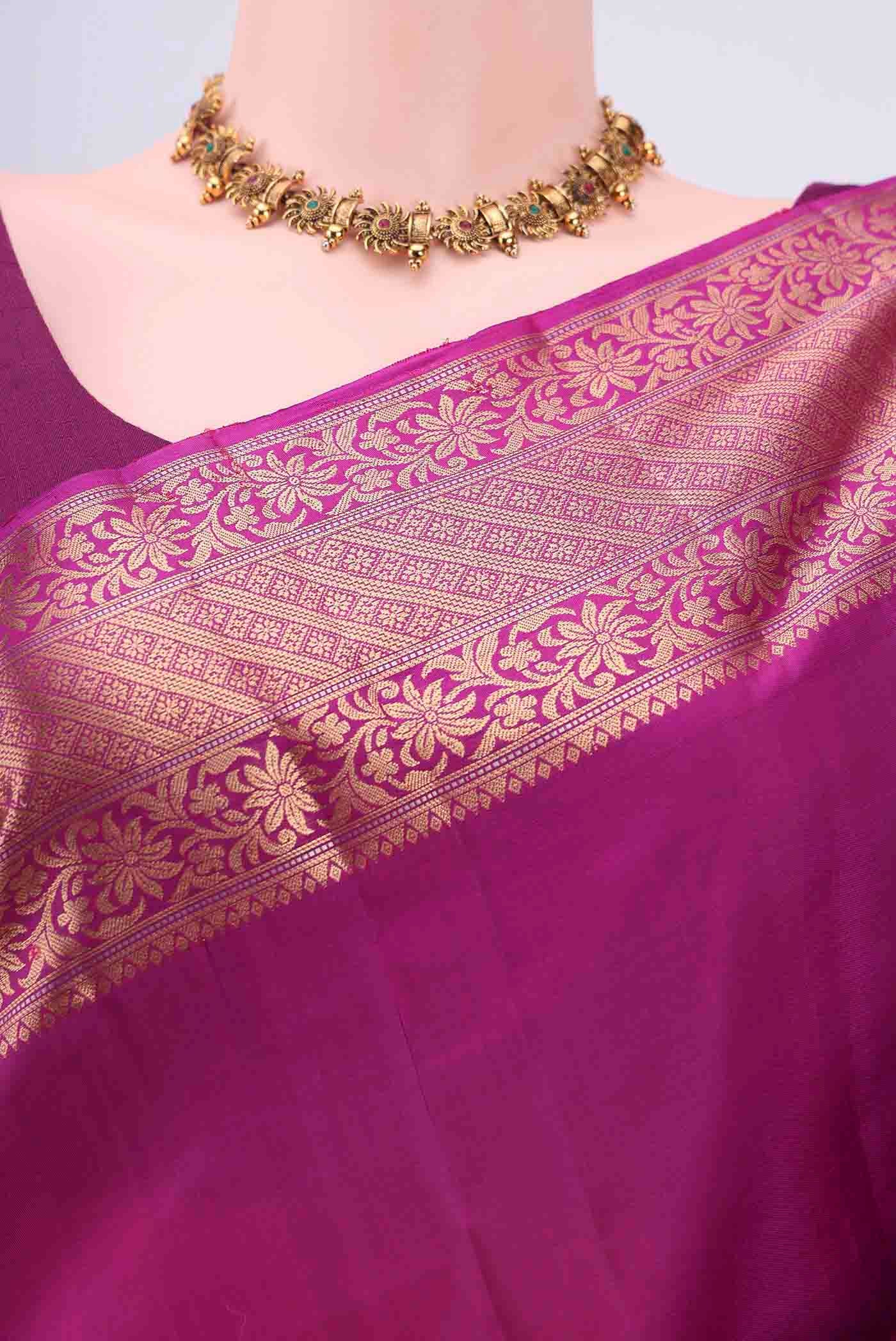 Rani Pink Soft Silk Saree - Image 2