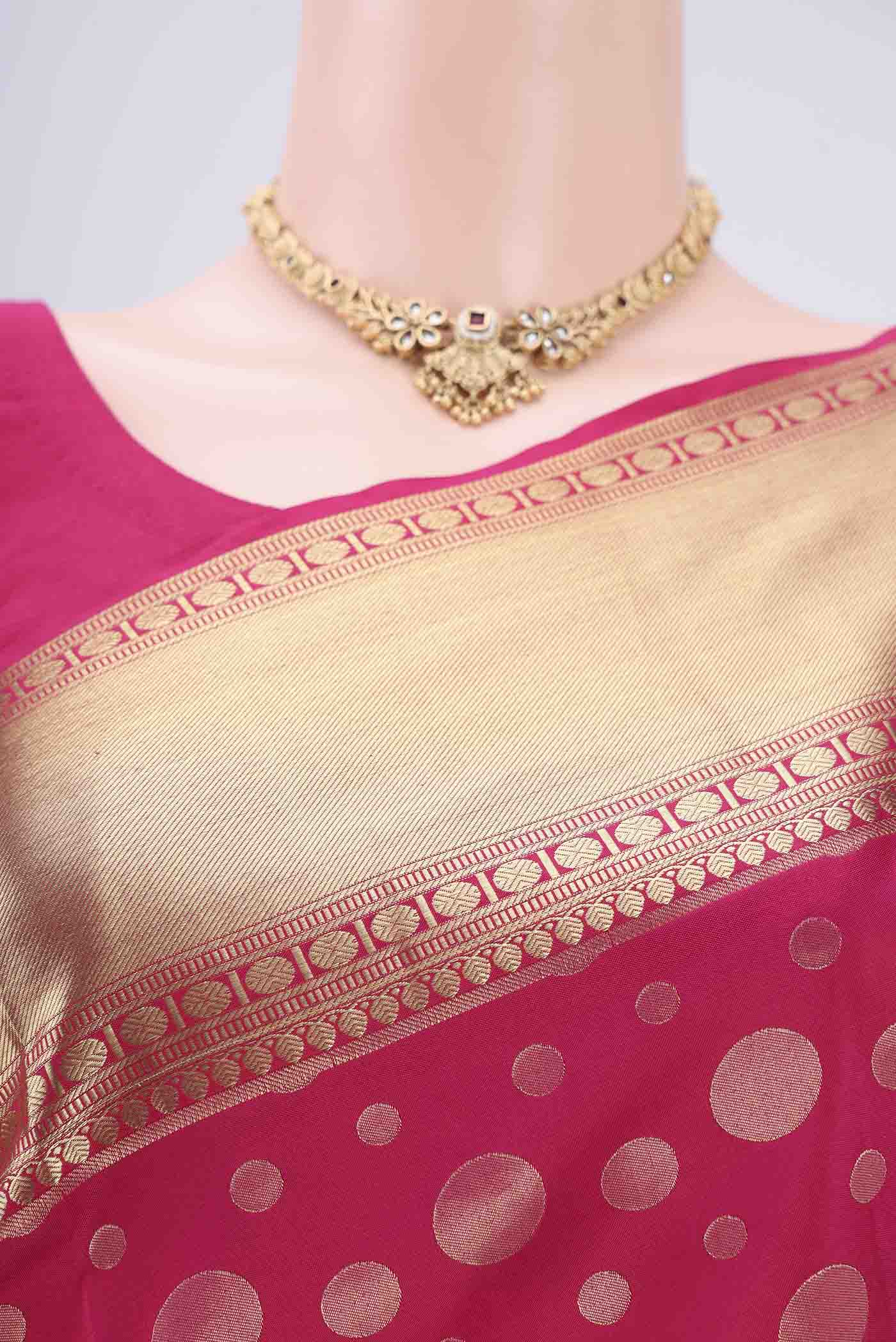 Dark Pink Soft Silk Saree - Image 2