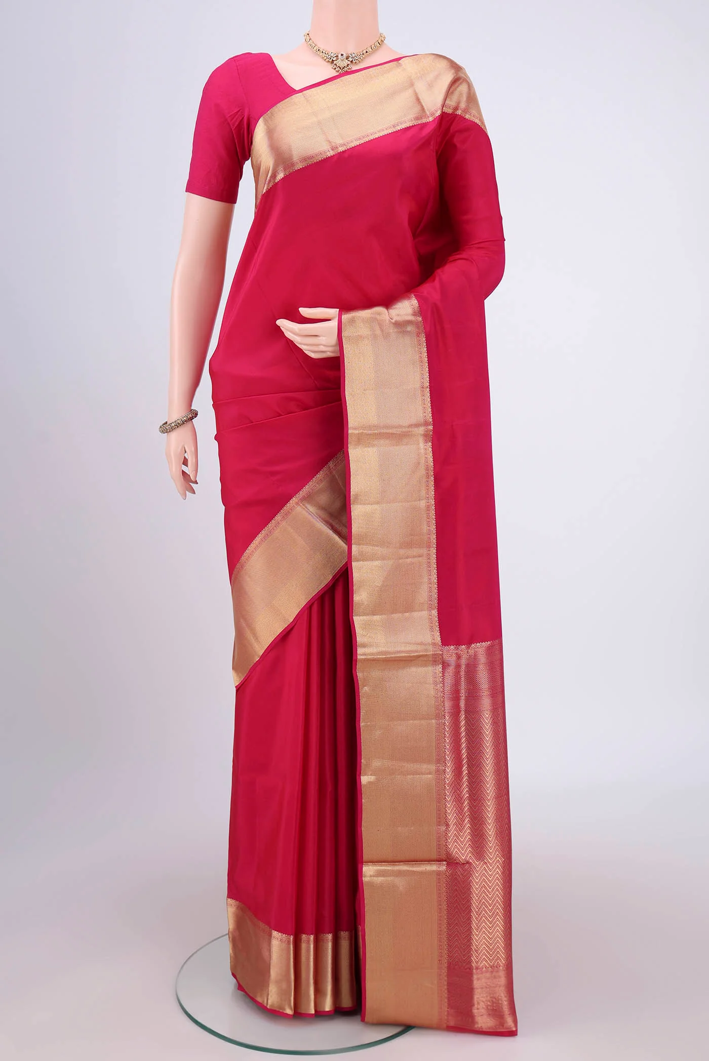 Rani Pink Soft Silk Saree