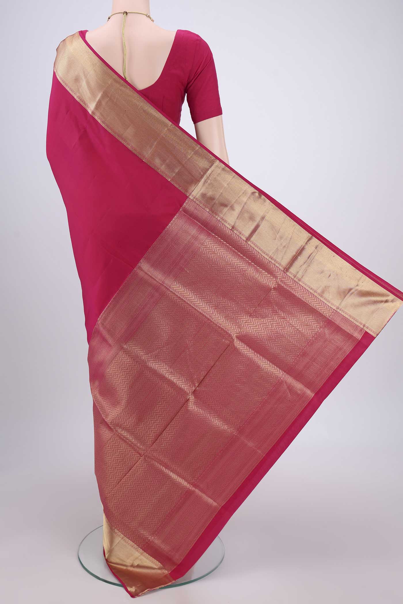 Rani Pink Soft Silk Saree - Image 3