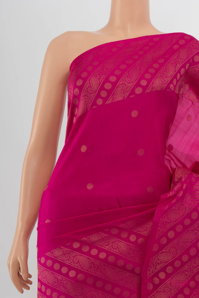 Rani Pink Soft Silk Saree - Image 2
