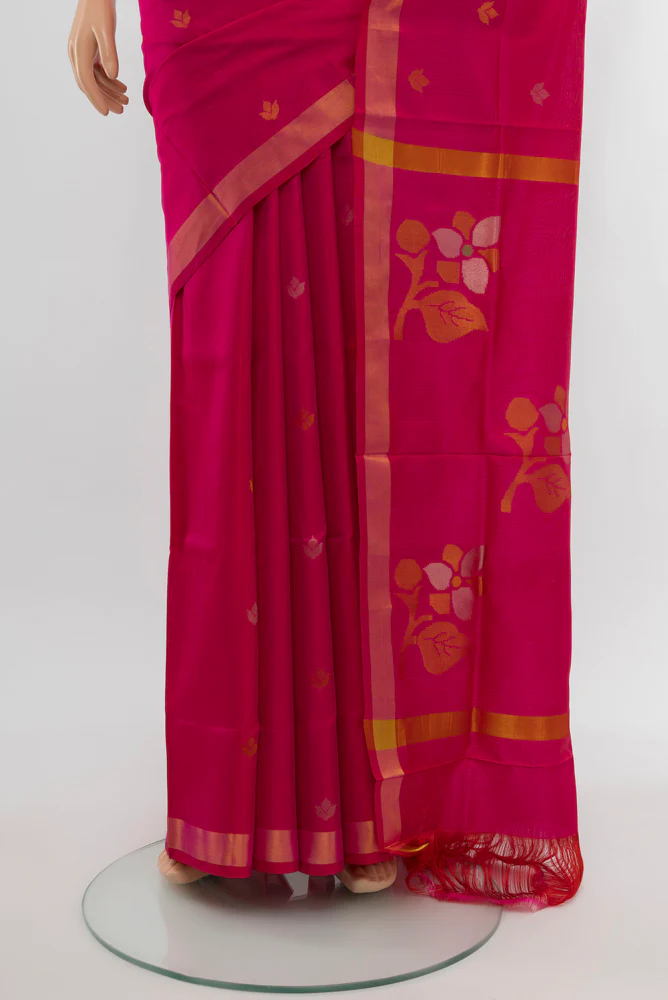 Rani Pink Uppada Silk Saree - Image 3