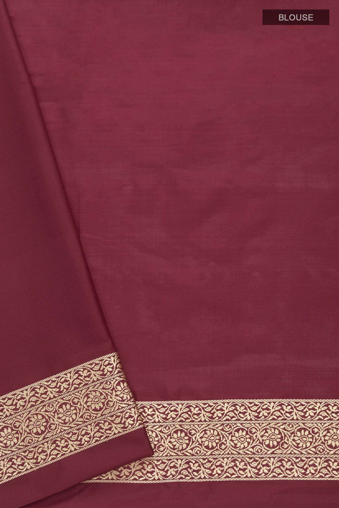 Ranthambore-Maroon Banarasi Silk Saree - Image 11