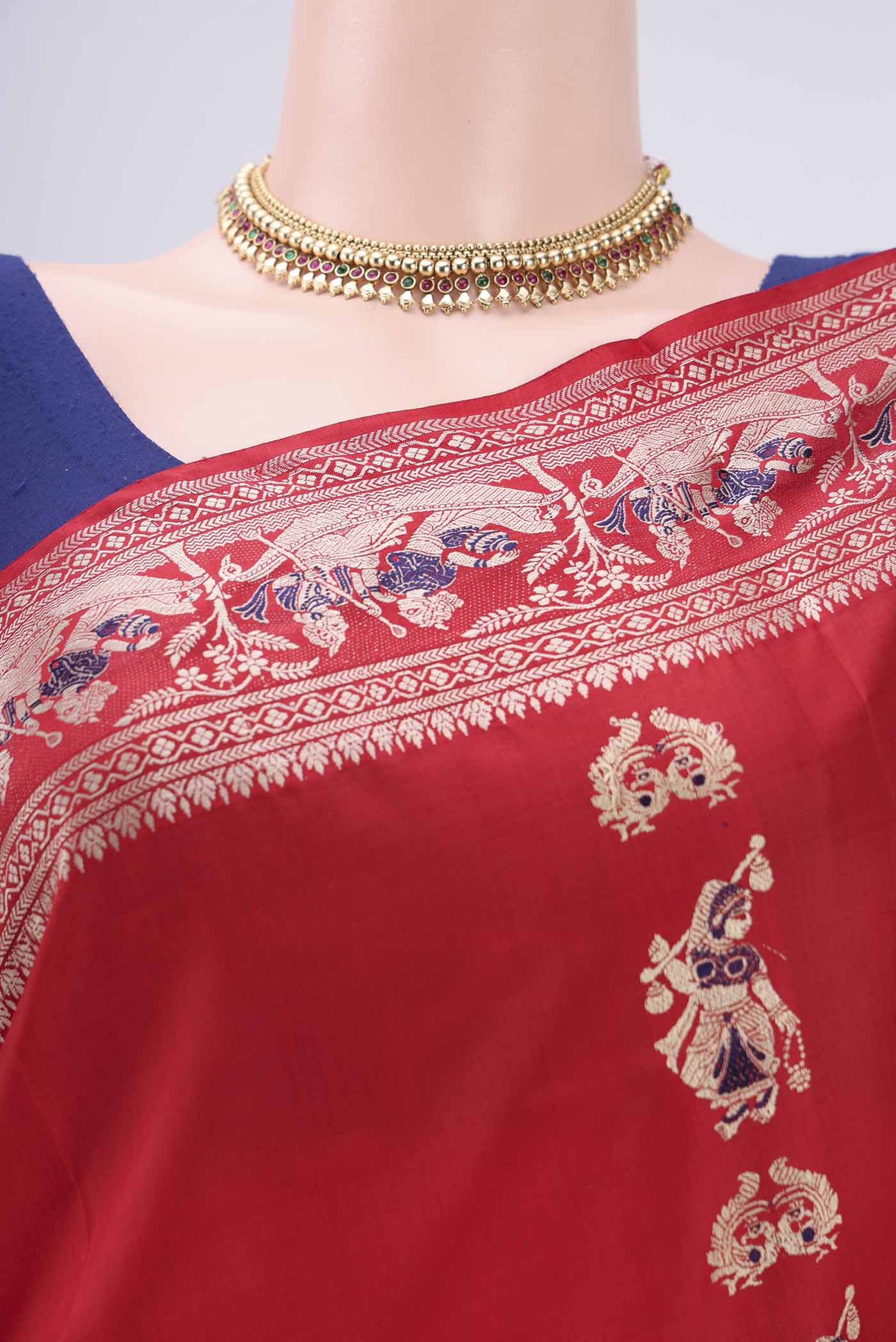 Red Baluchari Silk Saree - Image 2