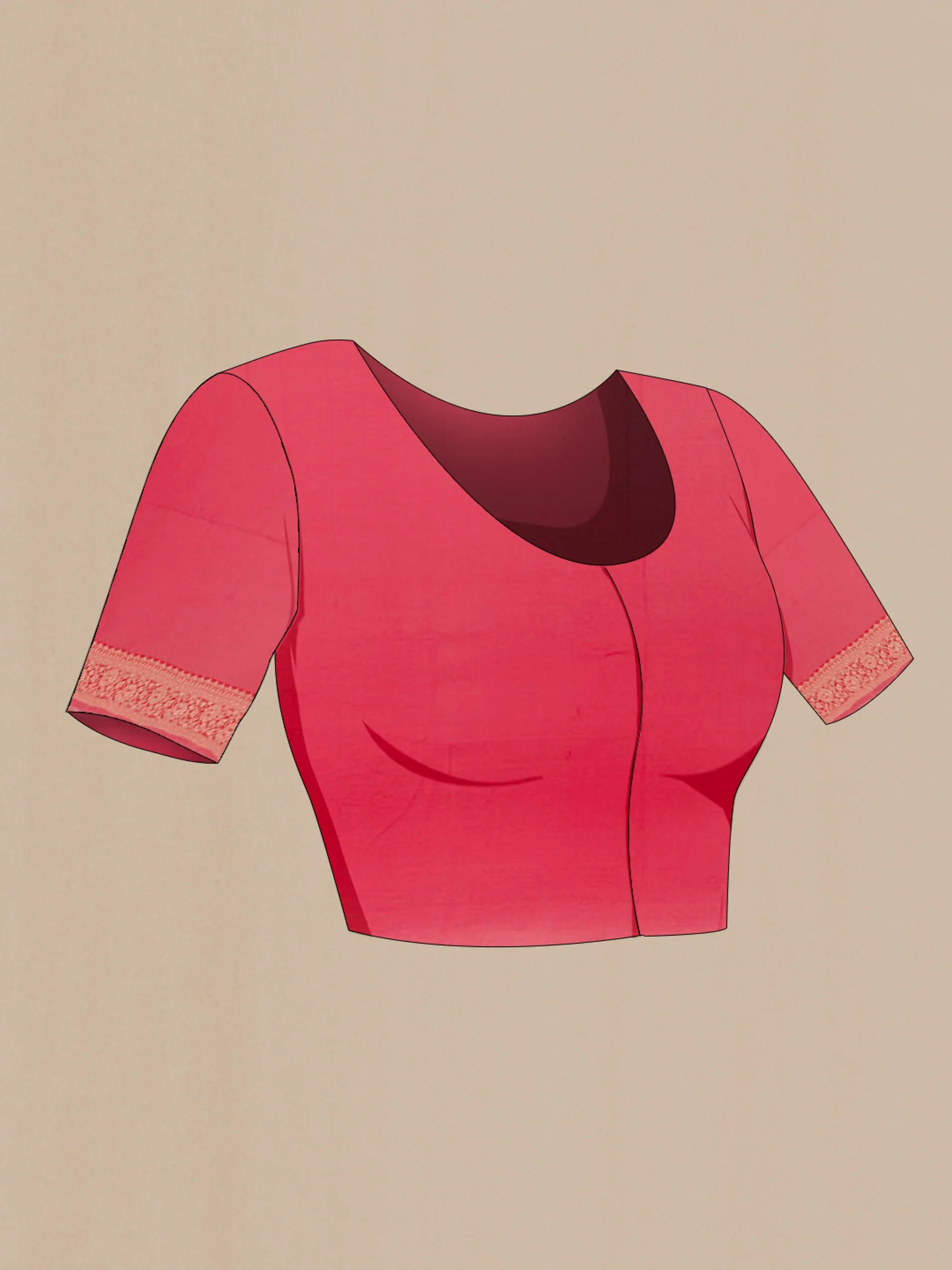 Red Banarasi Georgette Saree - Image 2