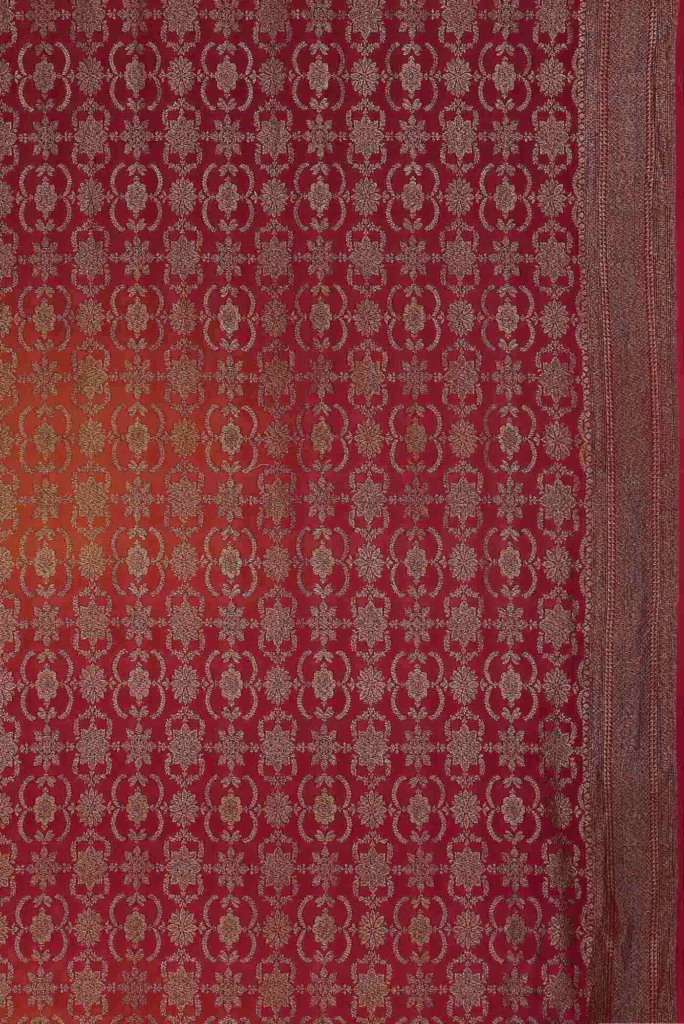 Red Banarasi Georgette Saree - Image 6