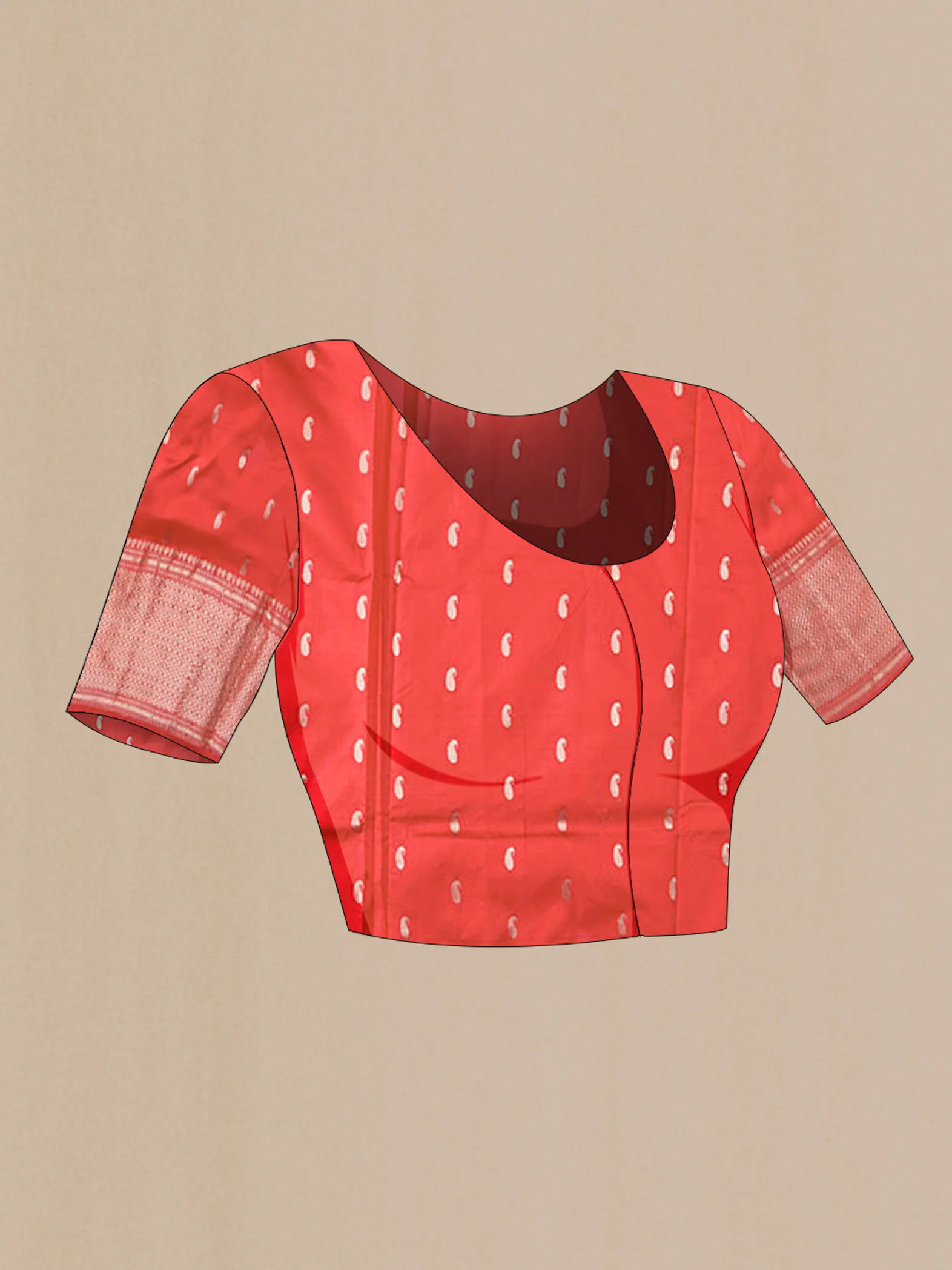 Red Banarasi Katan Silk Saree - Image 4