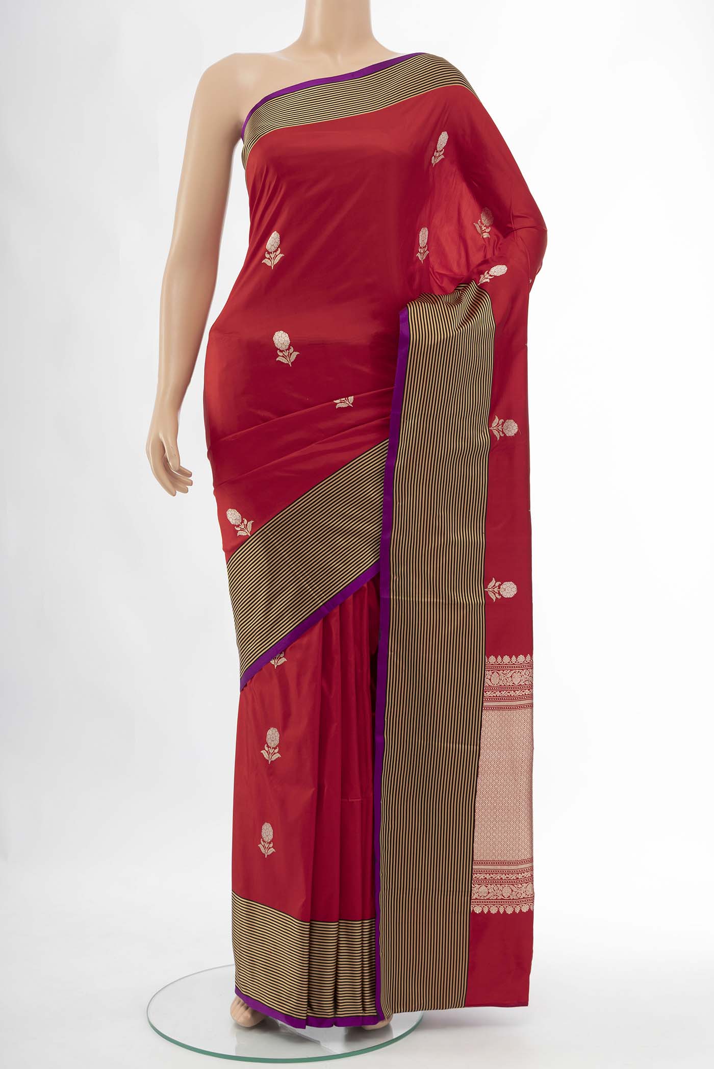 Red Banarasi Katan Silk Saree