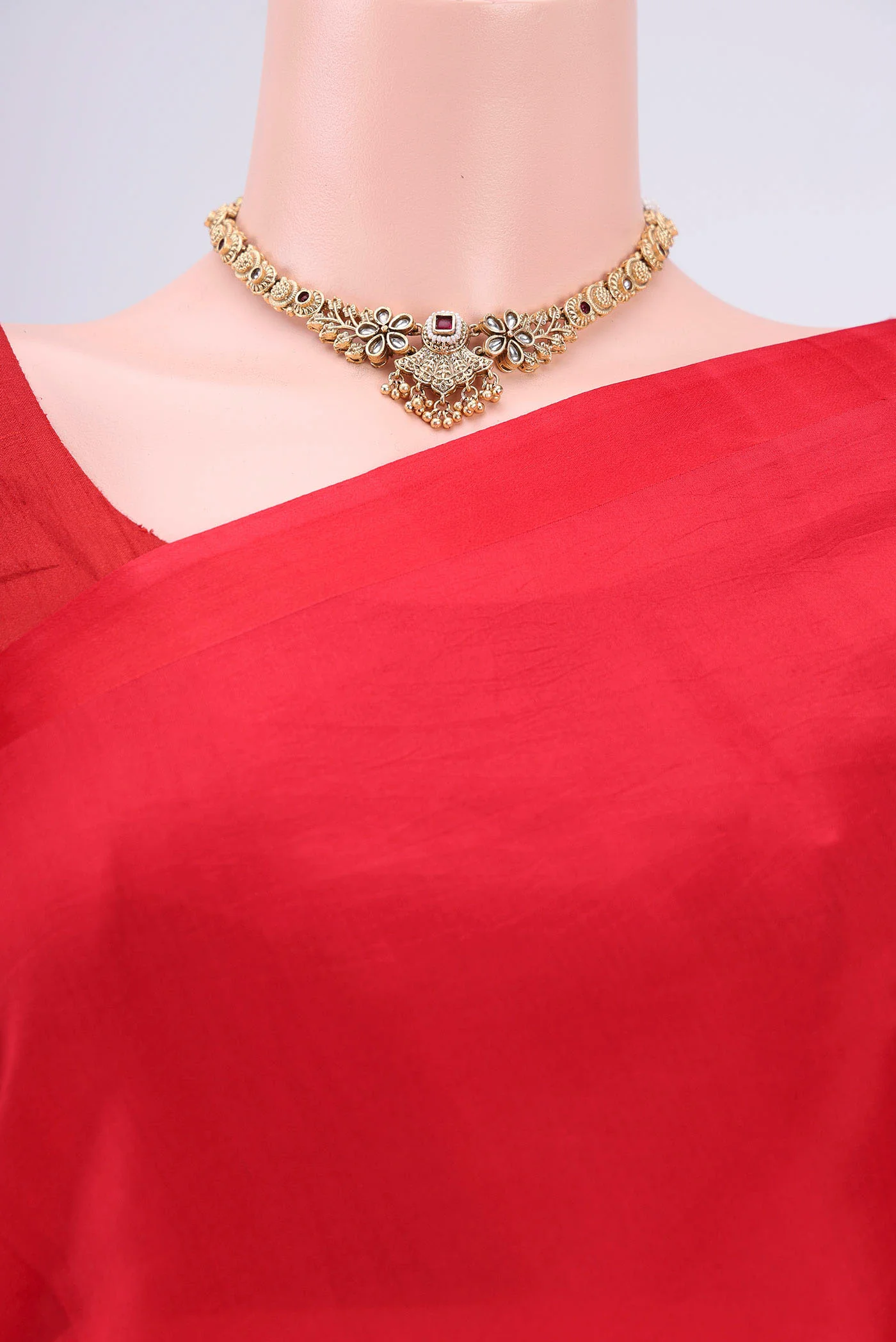 Red Banarasi Katan Silk Saree - Image 2