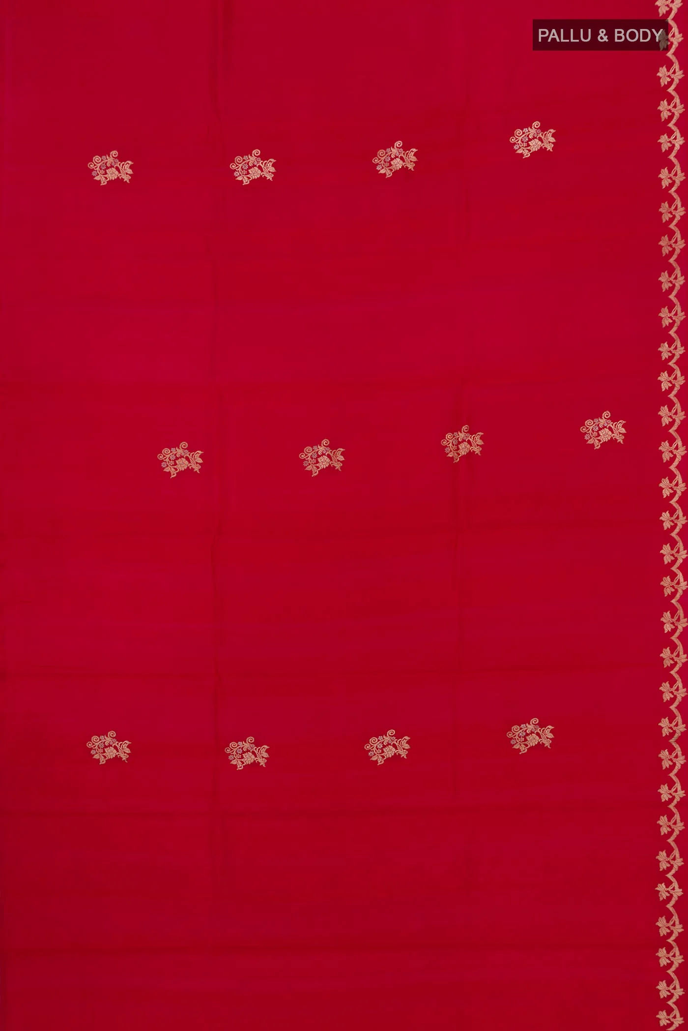 Red Banarasi Katan Silk Saree - Image 5