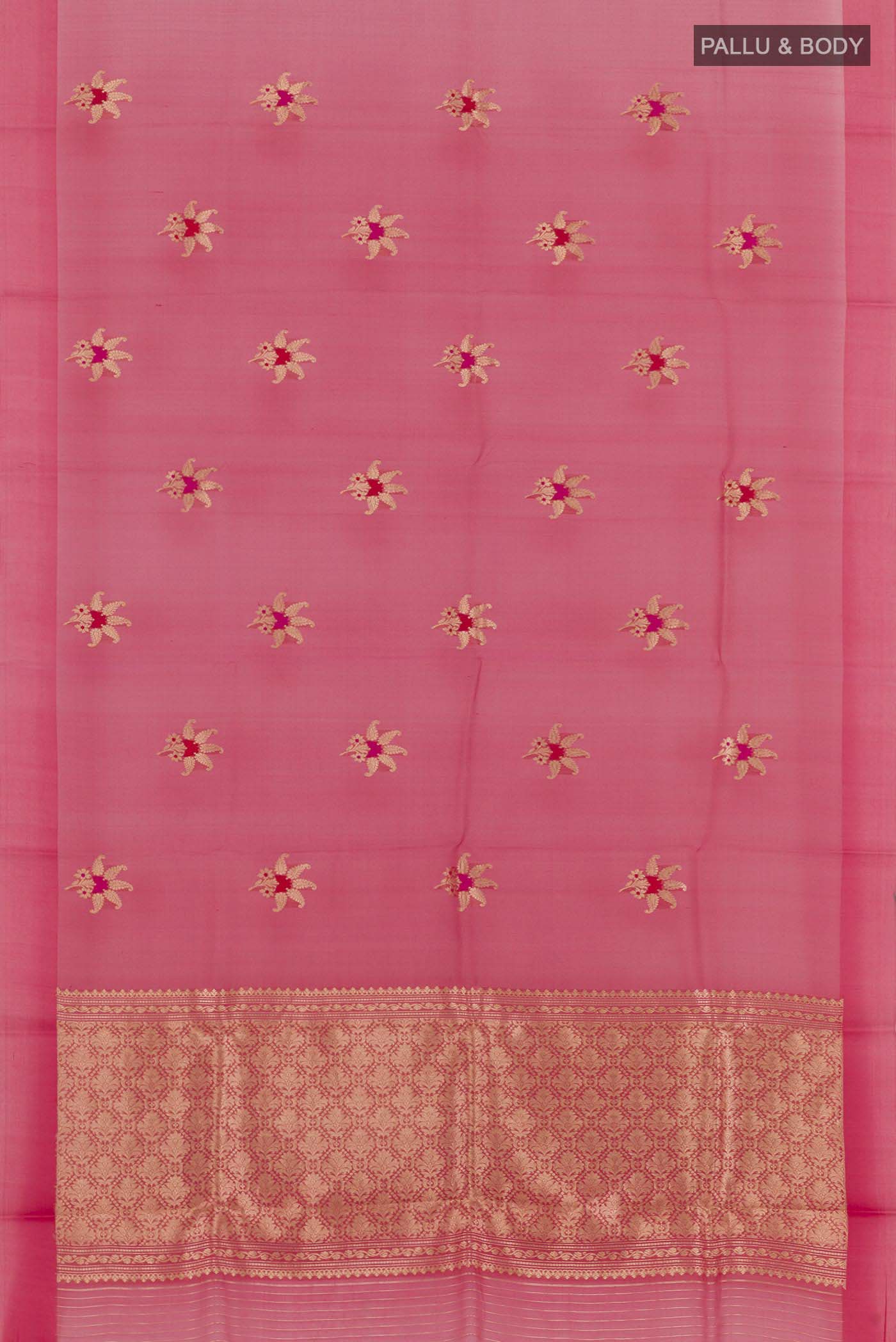 Red Banarasi Kora Silk Saree - Image 3