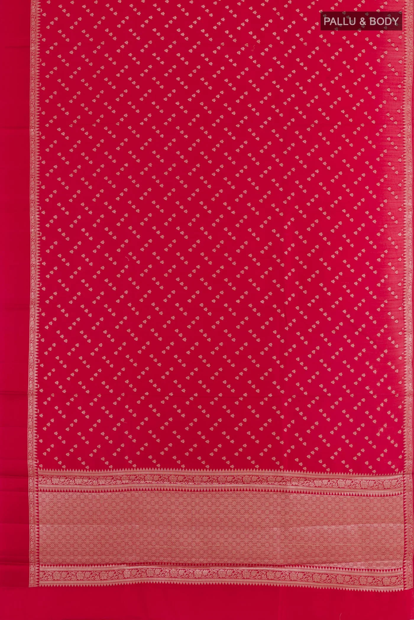 Red Banarasi Raw Silk Saree - Image 3