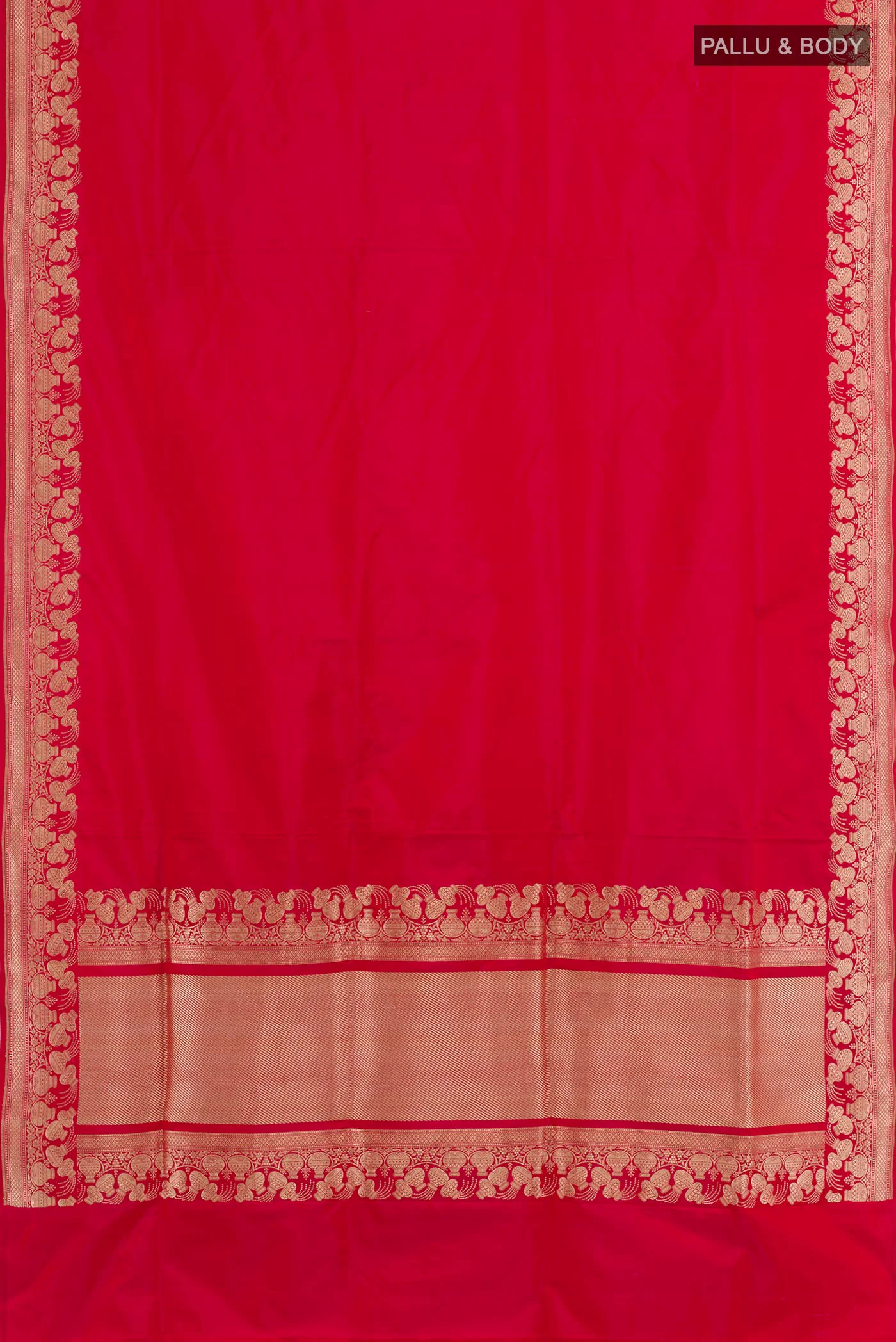 Red Banarasi Silk Saree - Image 5