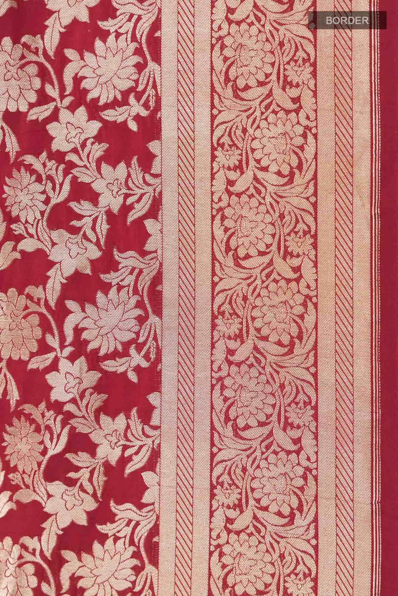 Gauhar-Red Banarasi Silk Saree - Image 6
