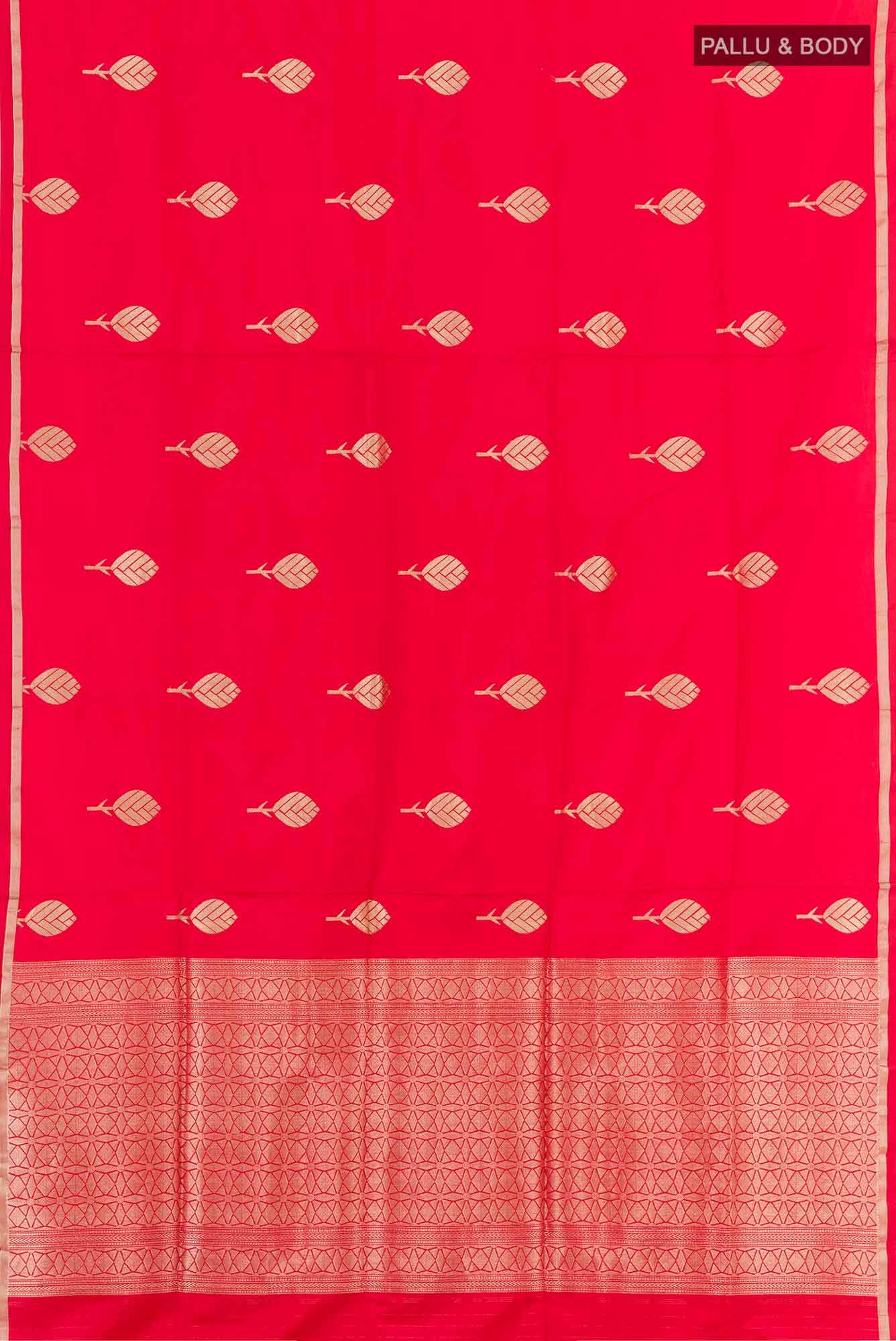 Red Banarasi Silk Saree - Image 4