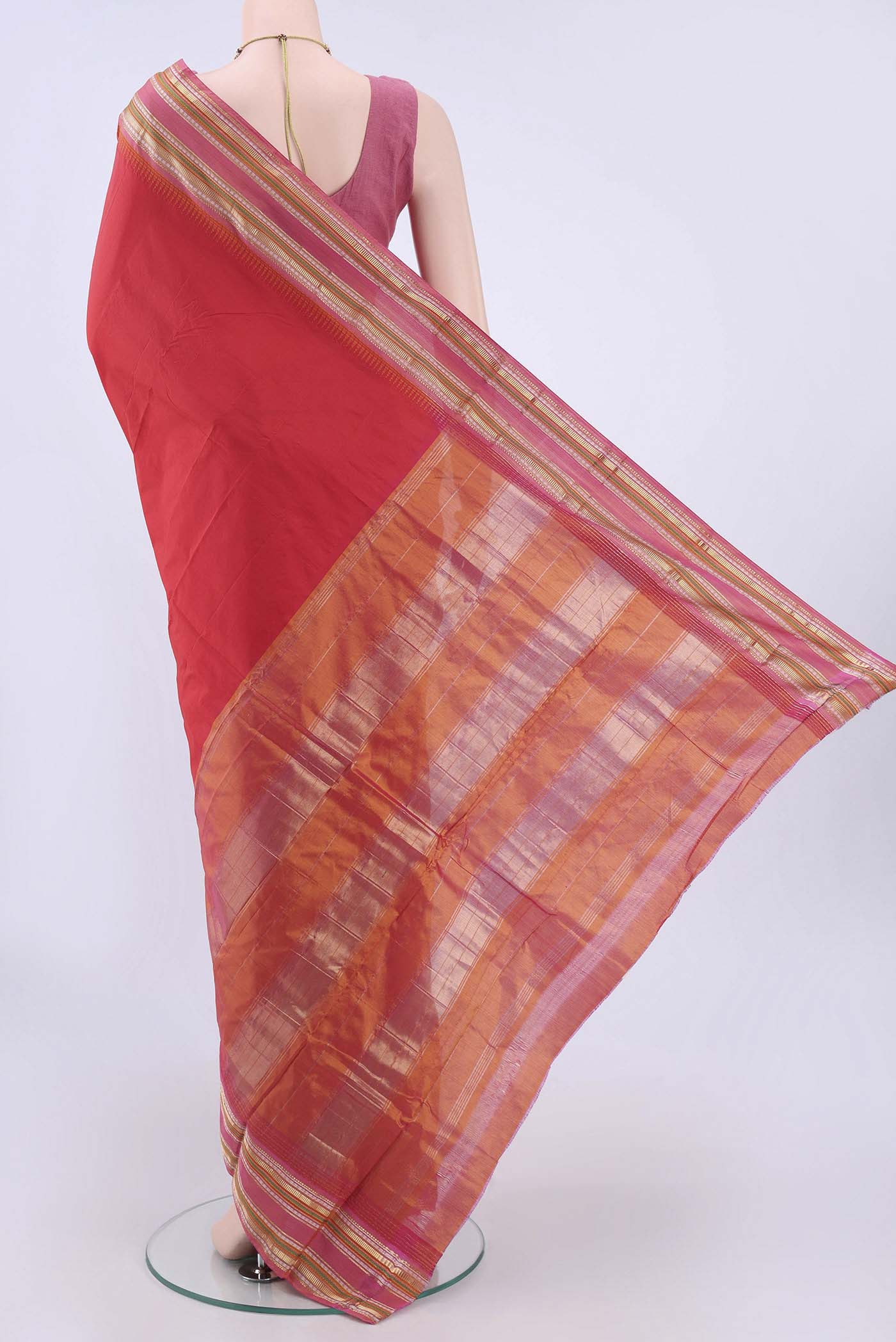 Red Bangalore Silk - kadyal Saree - Image 3
