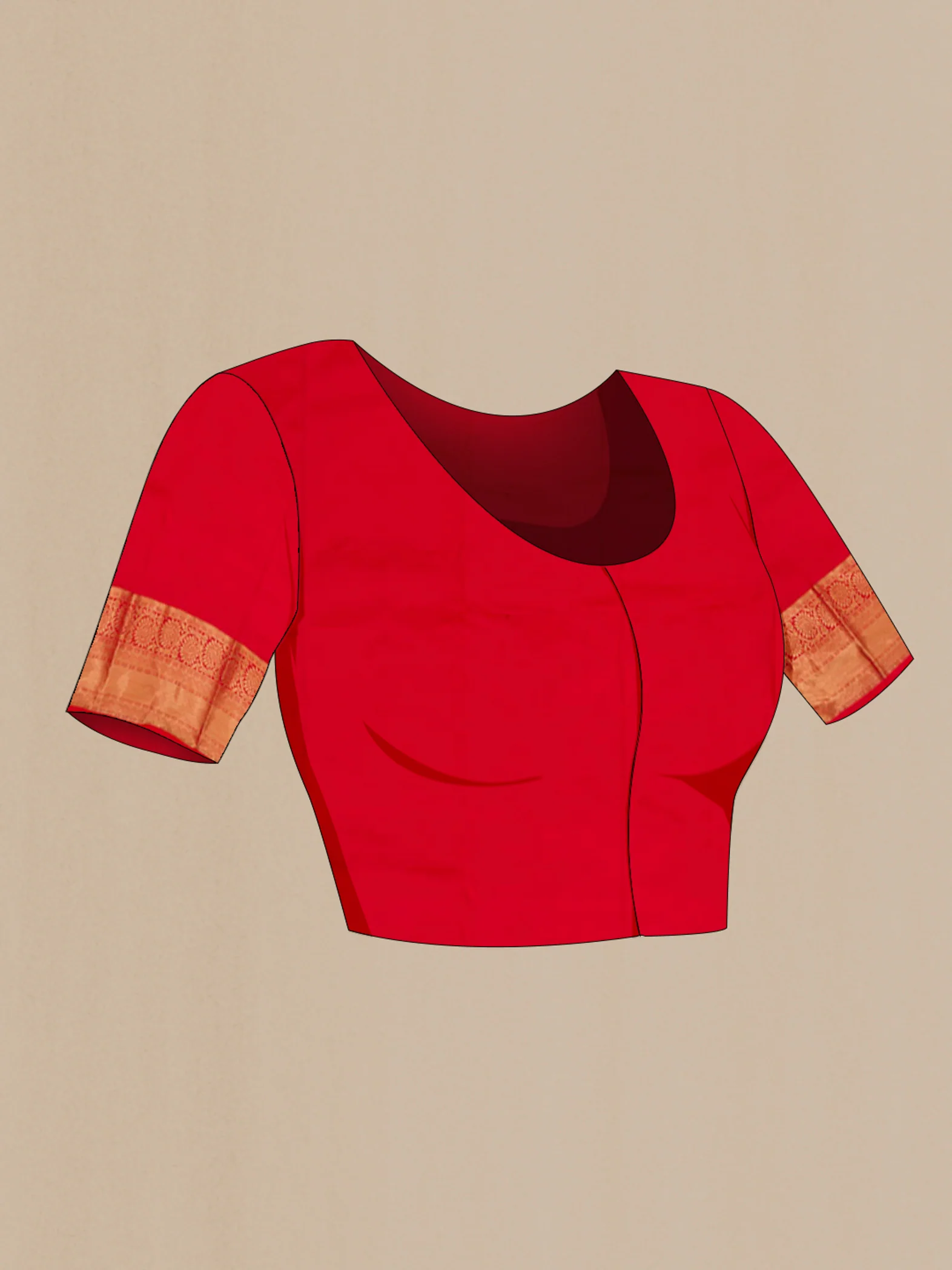 Red Bangalore Silk Saree - Image 4