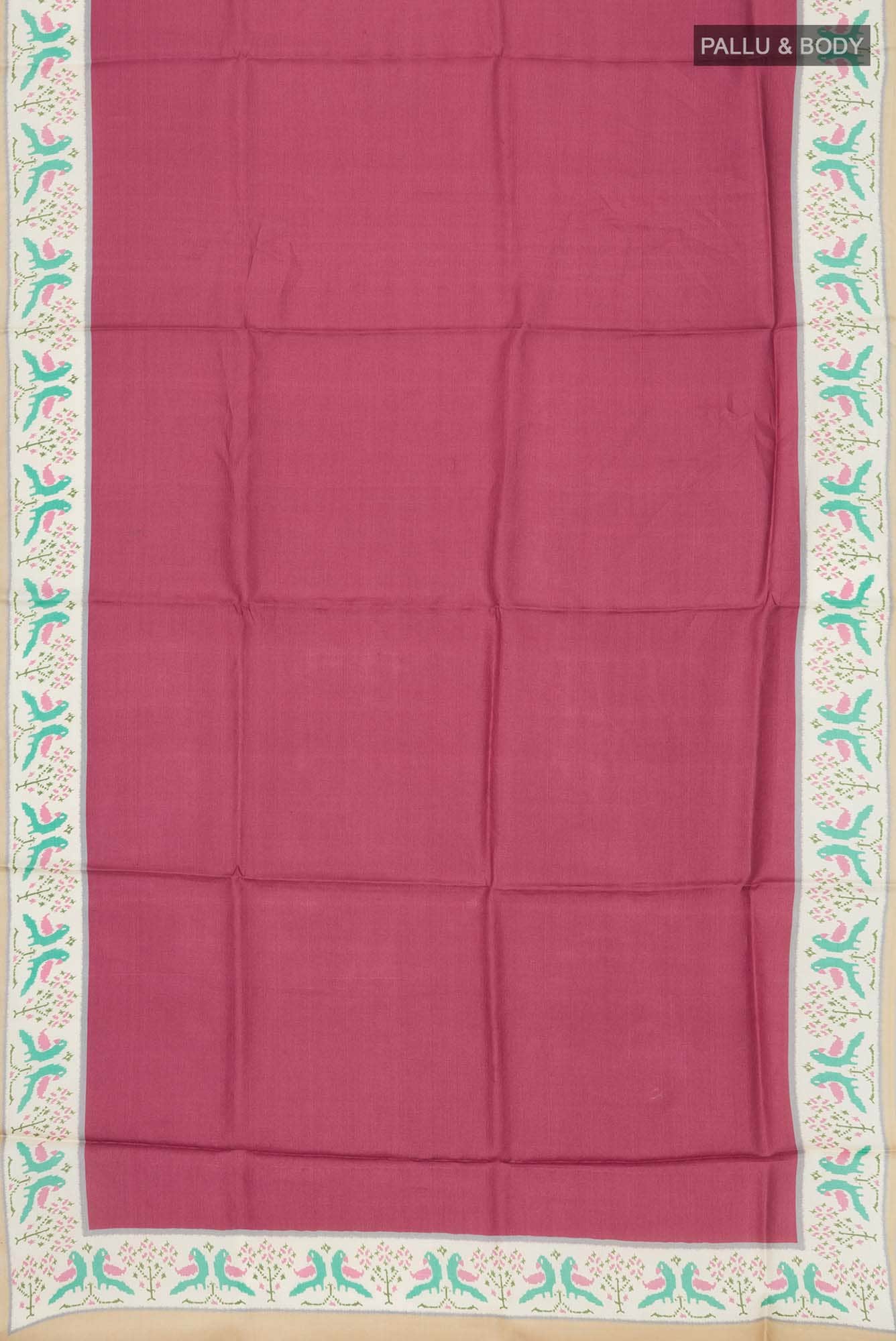 Maroon Bhagalpuri Tussar Silk Saree - Image 3