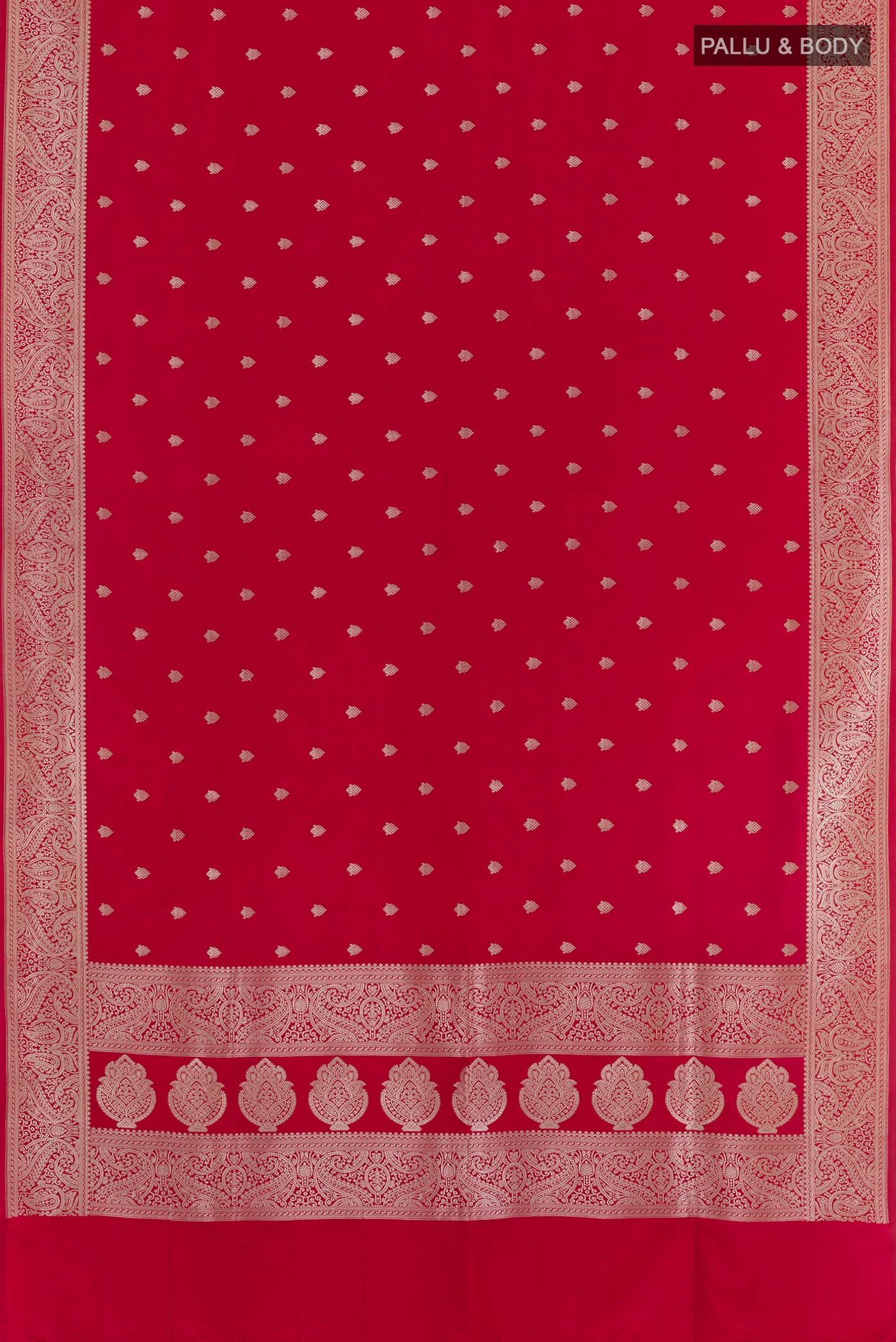 Red Blended Banarasi Silk Saree - Image 3