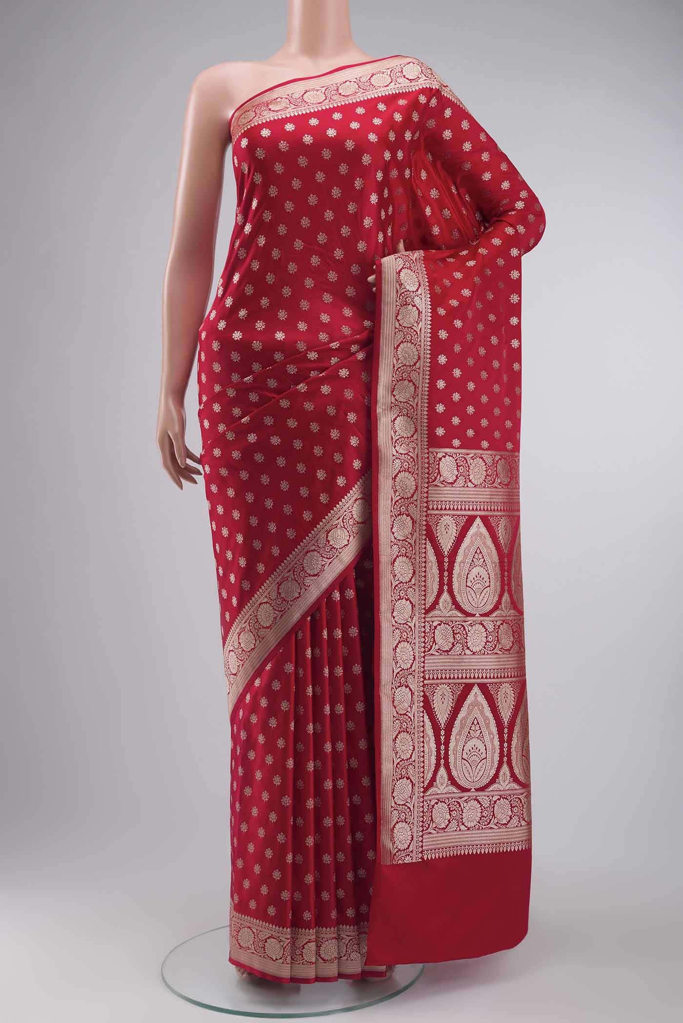 Red Blended Banarasi Silk Saree