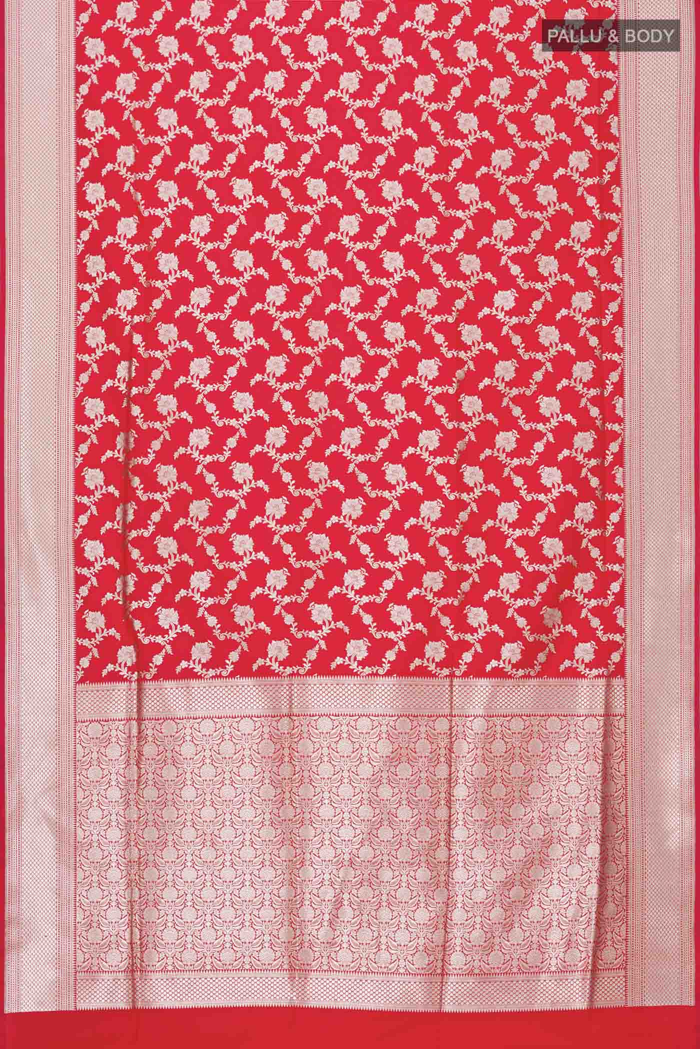 Red Blended Banarasi Silk Saree - Image 3