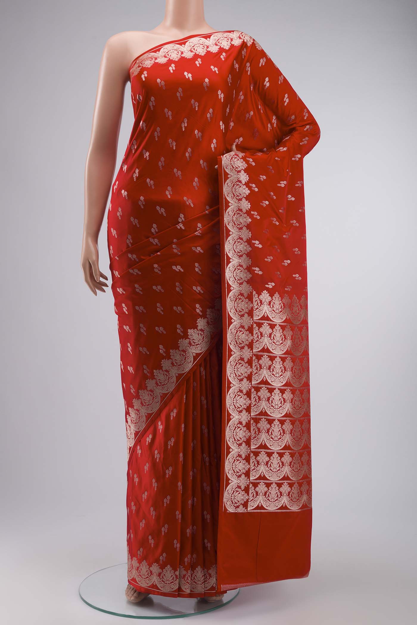 Red Blended Banarasi Silk Saree