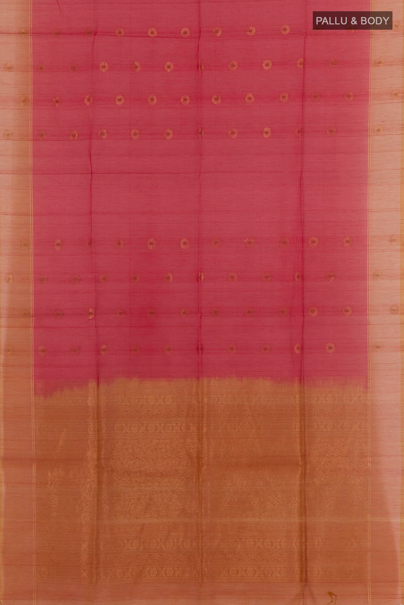 Red Silk Cotton Saree - Image 3