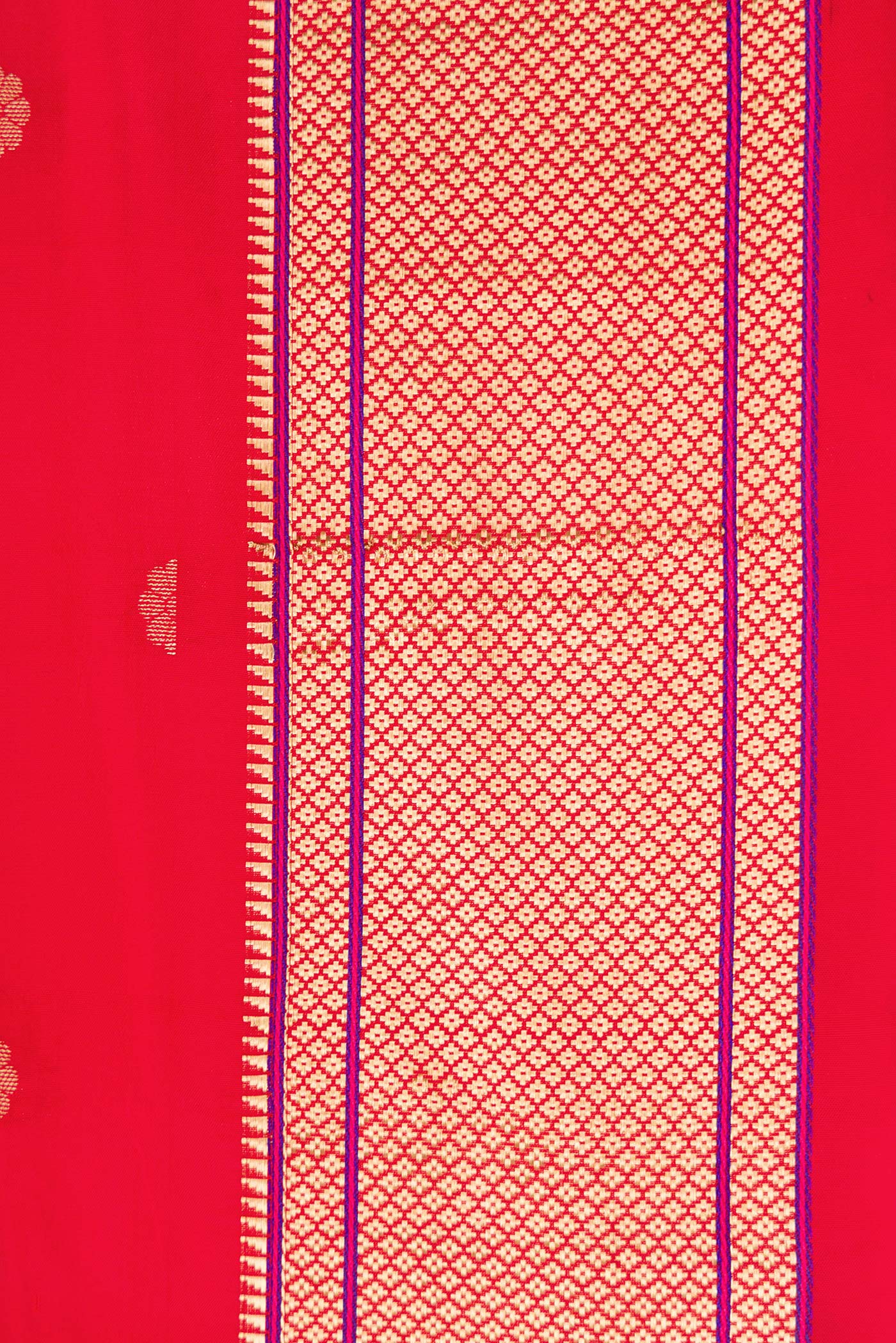 Red Blended Paithani Silk Saree - Image 3