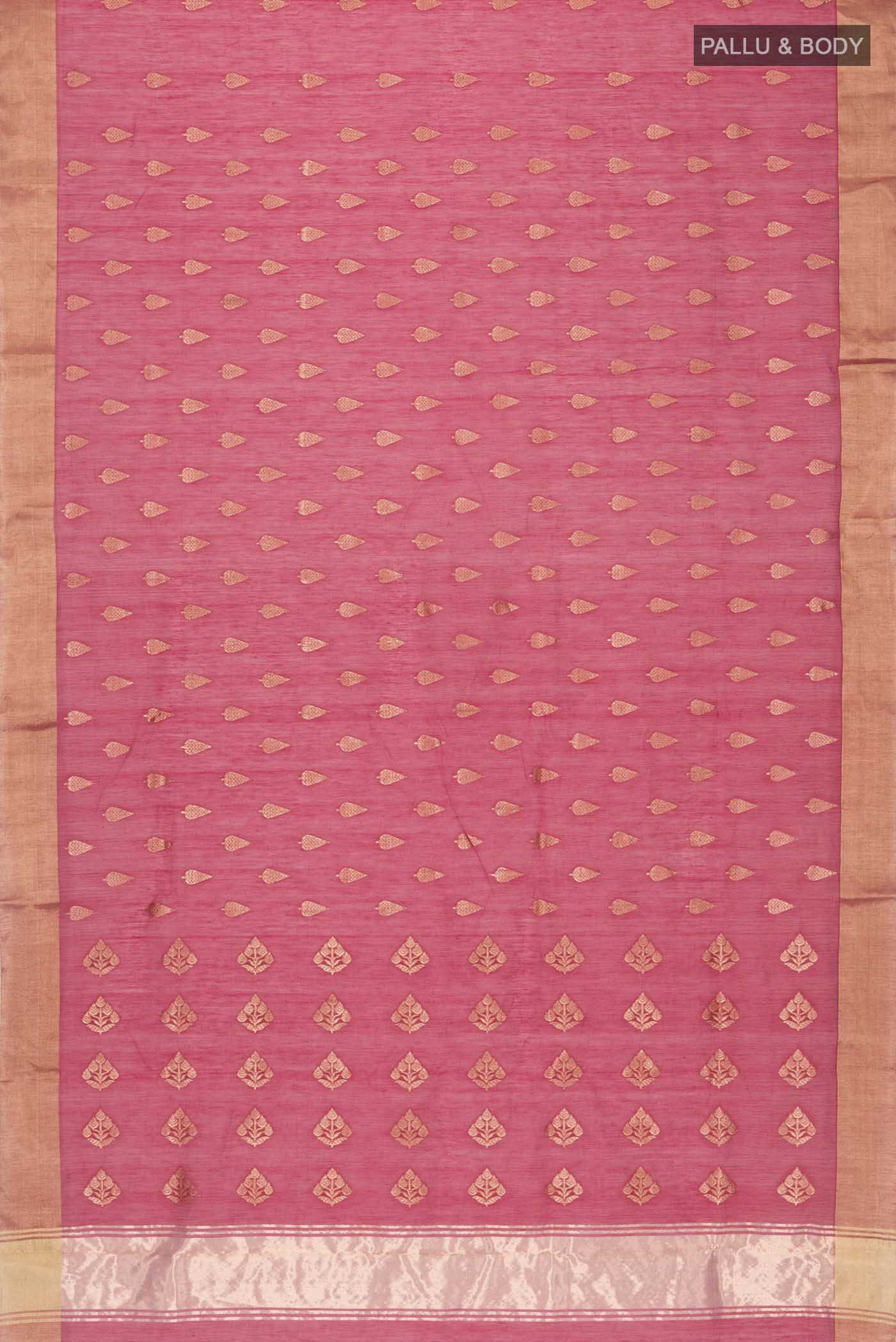 Red Chanderi Silk Saree - Image 5