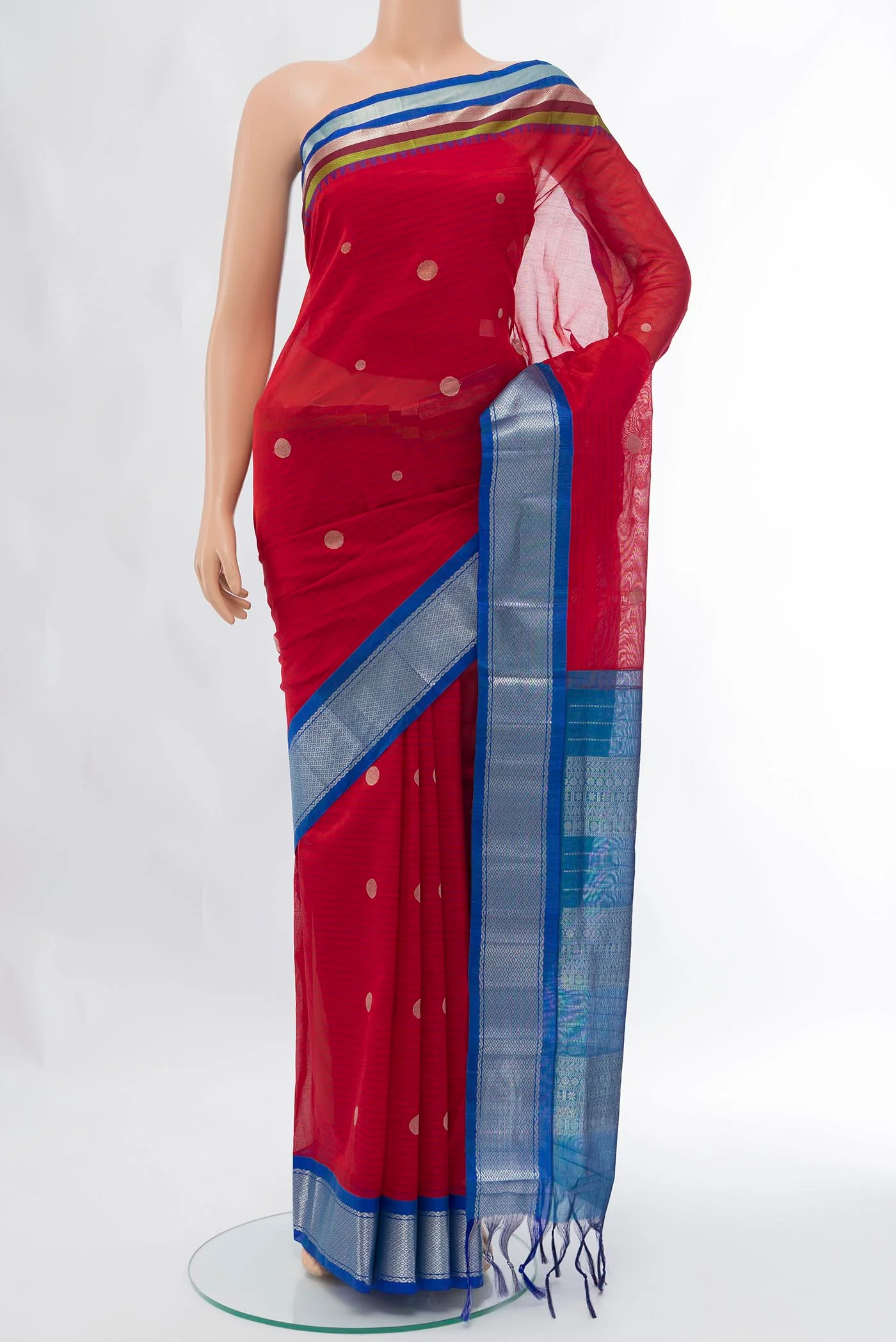 Red Silk Cotton Saree